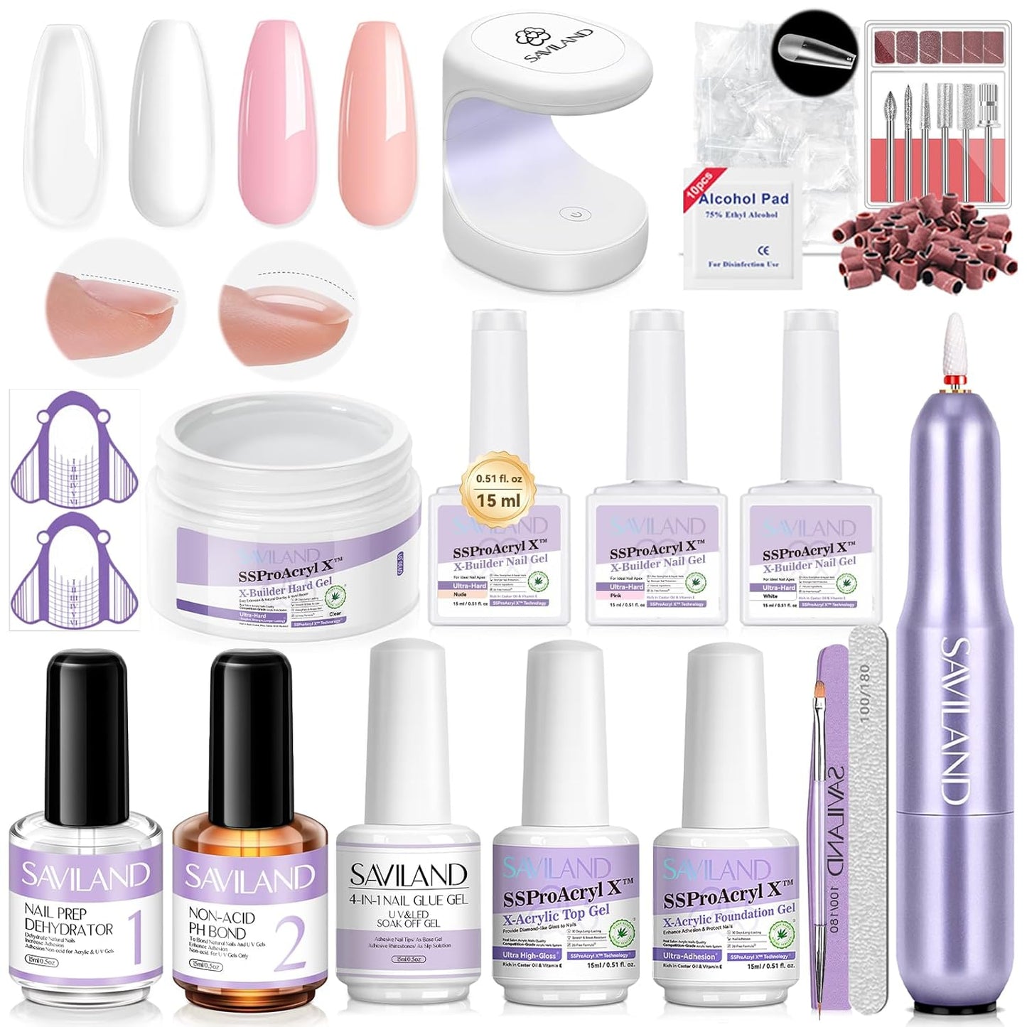 SAVILAND Builder Nail Gel Kit for Perfect Nail Extensions