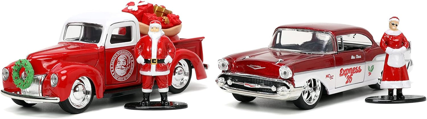 Vintage Holiday Die-cast Cars with Santa Figures
