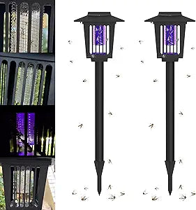 2 Pack Solar Bug Zapper Outdoor Waterproof LED Mosquito Killer