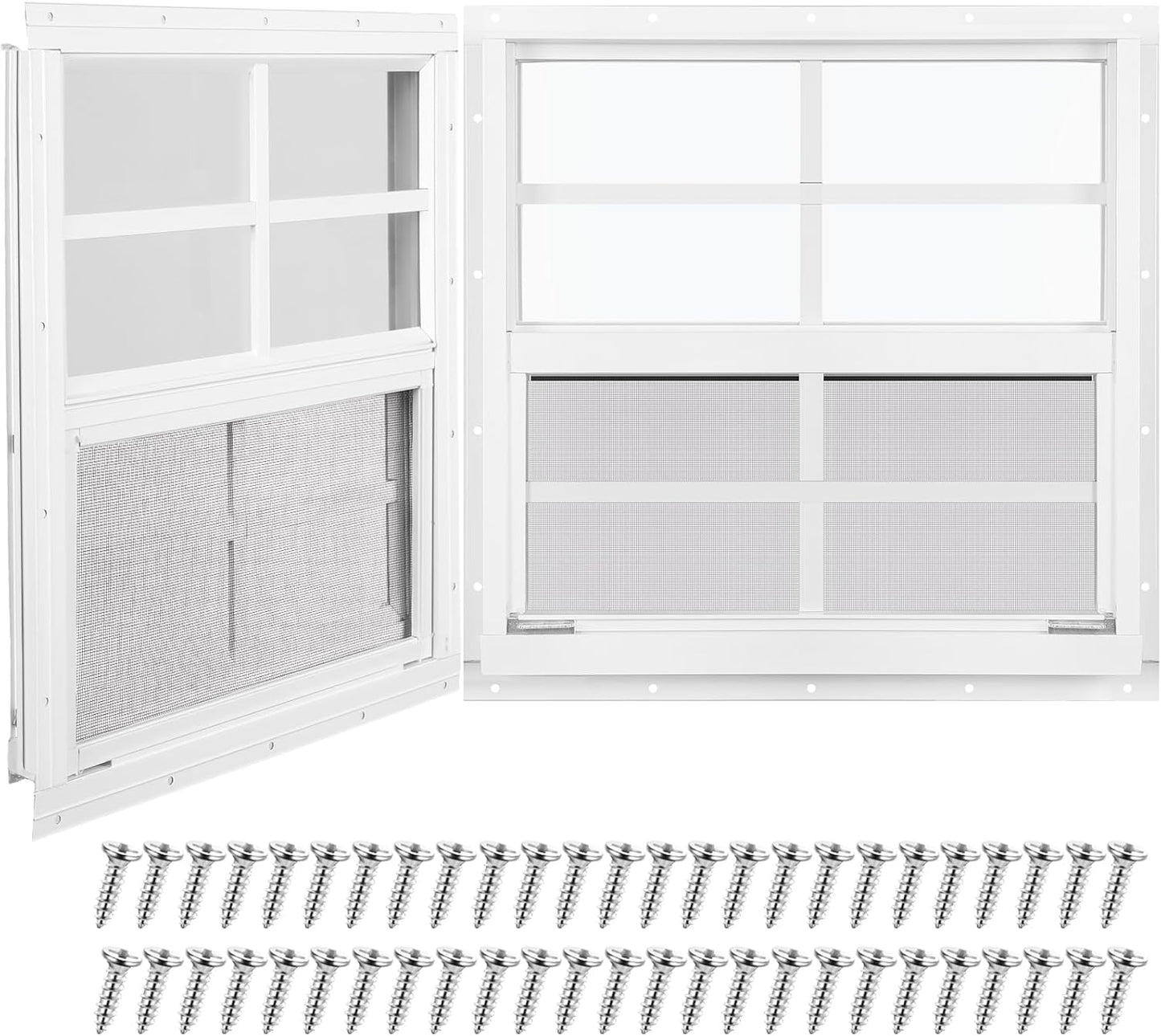 Tandefio 2 Pack Shed Window with Tempered Glass for Sheds