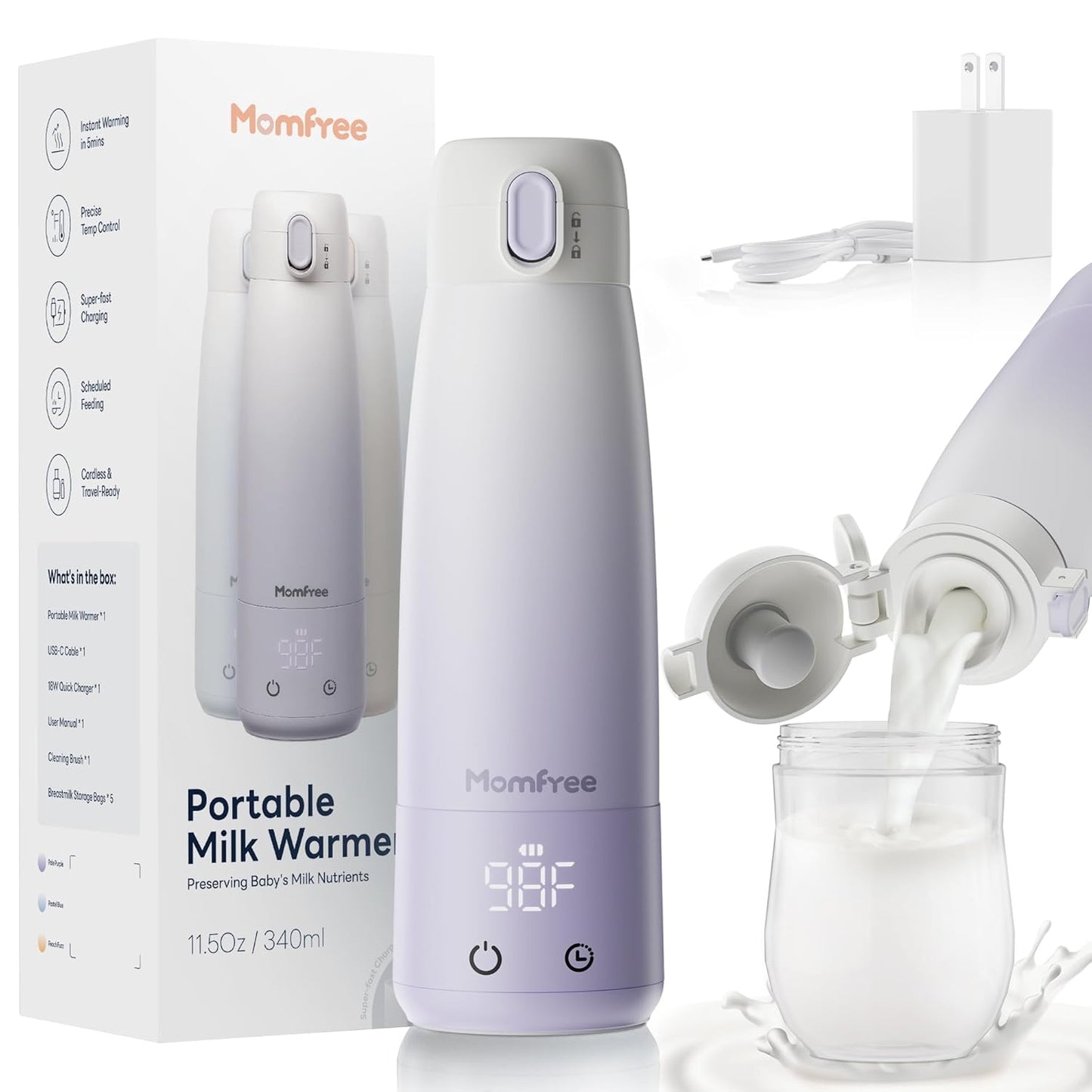 Portable Baby Milk Warmer with Smart Touch Control for Parents