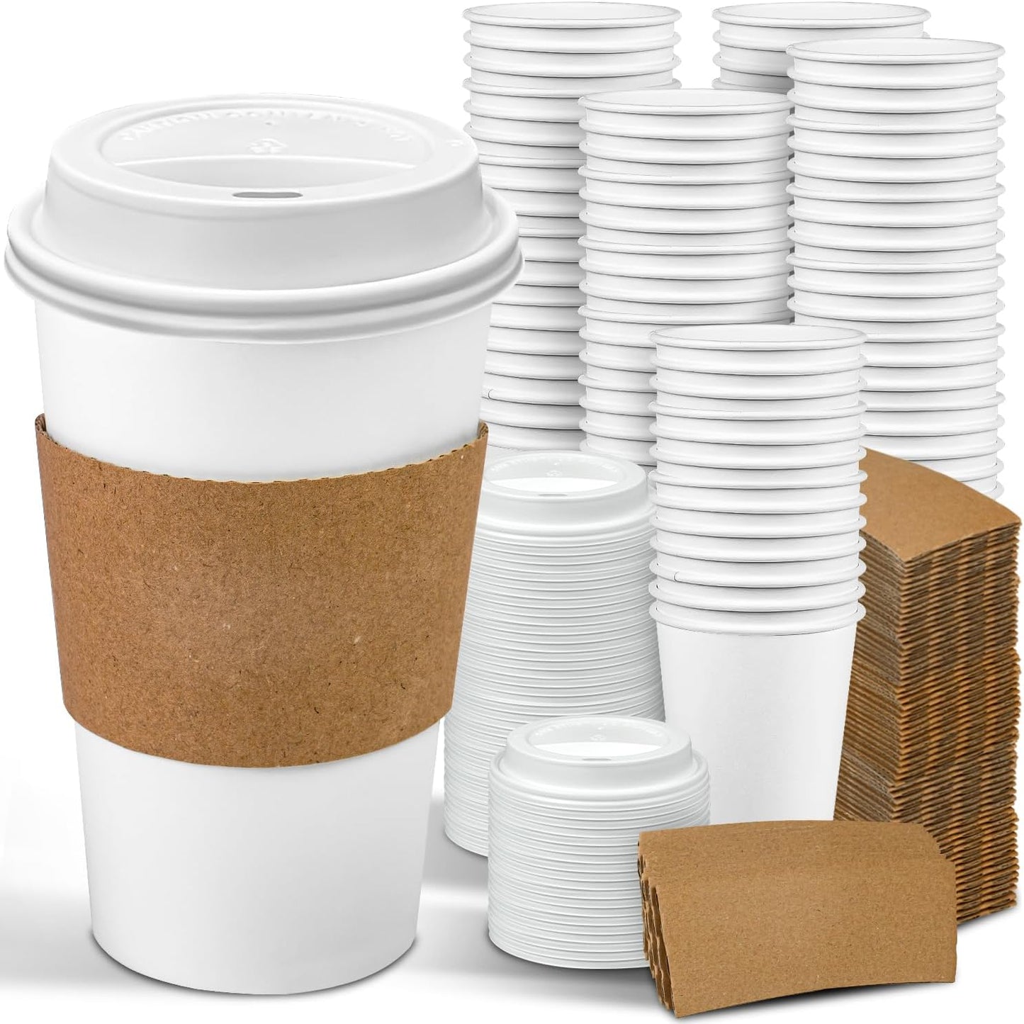 Leak-Proof Ginkgo Coffee Cups - 100 Pack