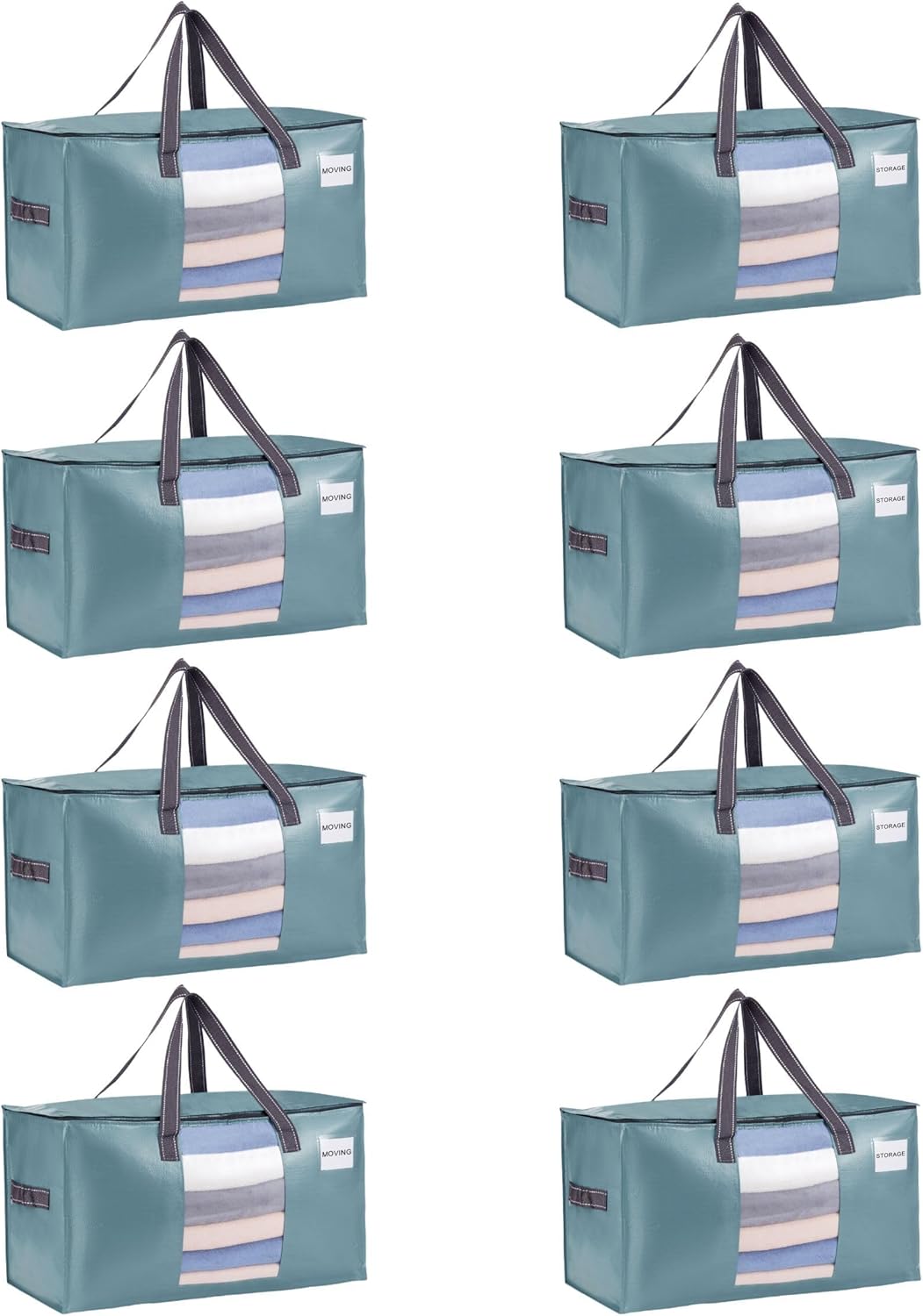 VENO 8 Pack Moving Bags for Comforters and Bedding Storage