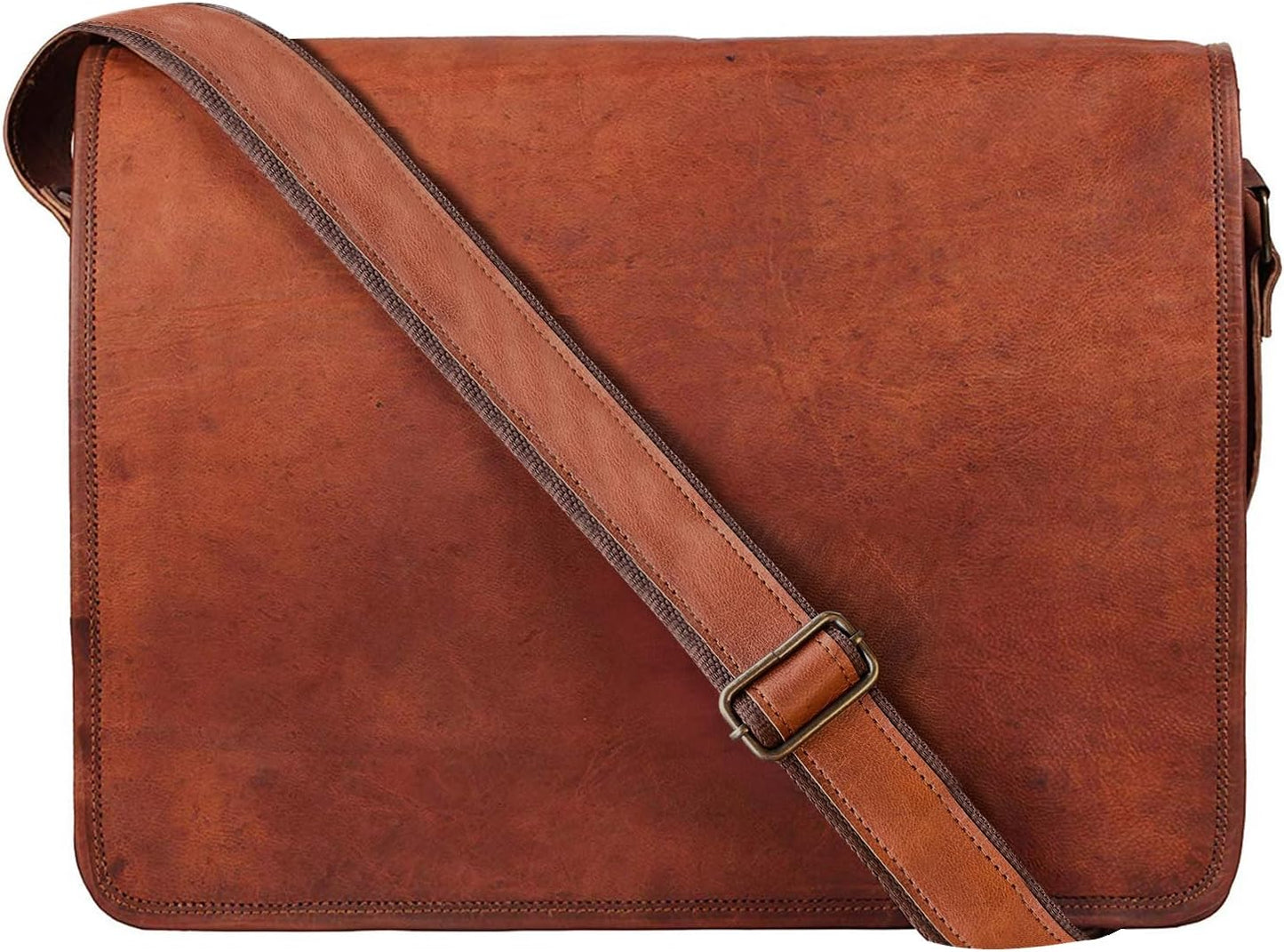 RUSTIC TOWN Leather Satchel Bag for iPad and Essentials