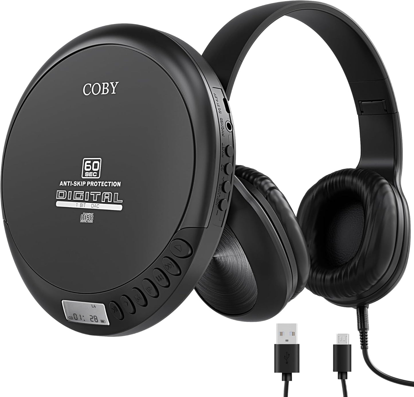Coby Portable CD Player with MP3 Playback & FM Radio Features