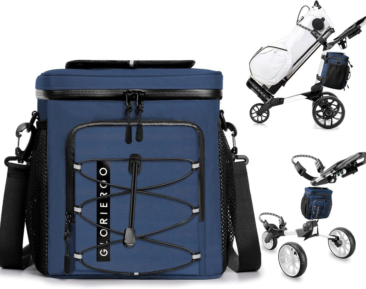 Golf Cart Cooler Bag Insulated for 12 Cans with Multi-Pockets