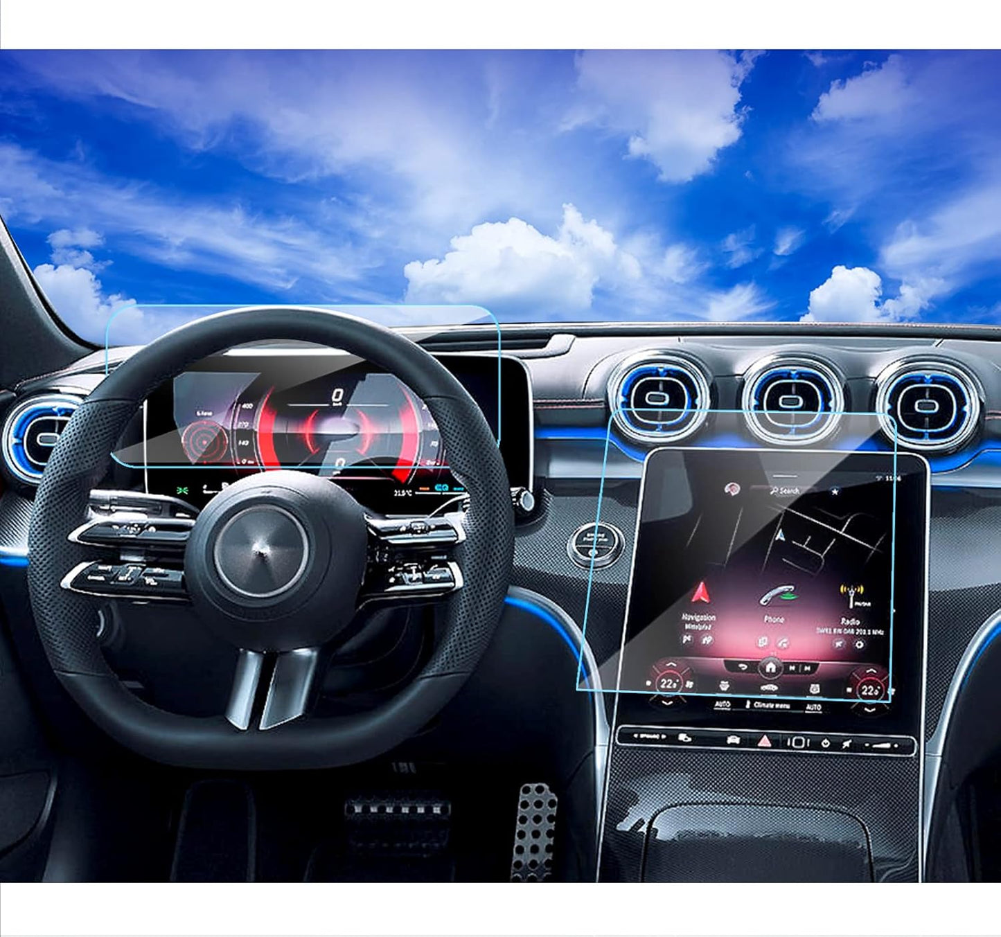 2024 2025 Mercedes Benz C300 GLC300 Screen Protector for Touchscreen