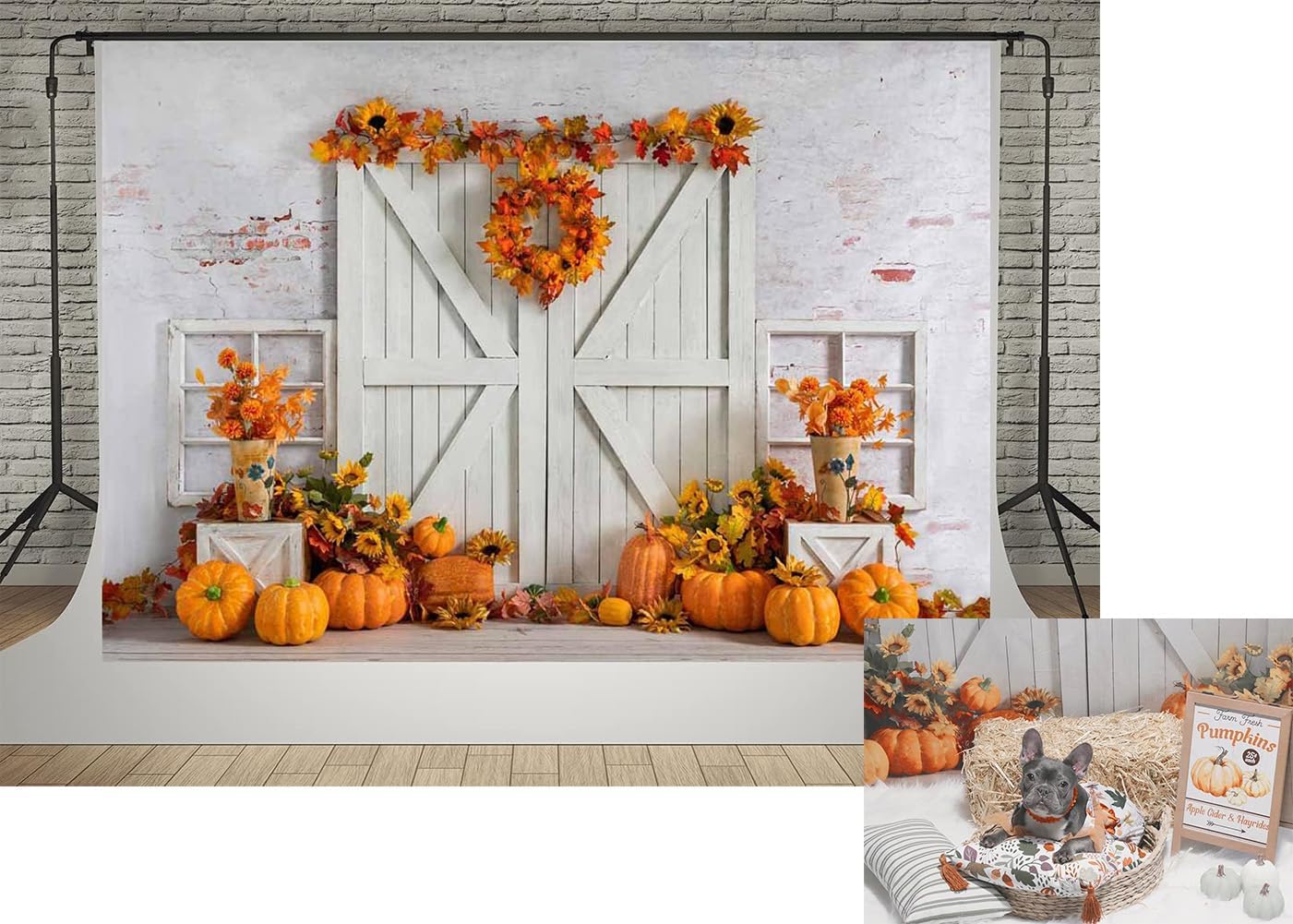 7x5ft Happy Thanksgiving Pumpkin Bumper Harvest Photo Backdrop
