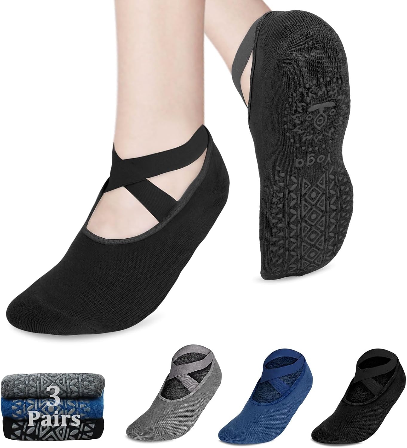 Jaciya Non Slip Yoga Socks - Grip and Stability