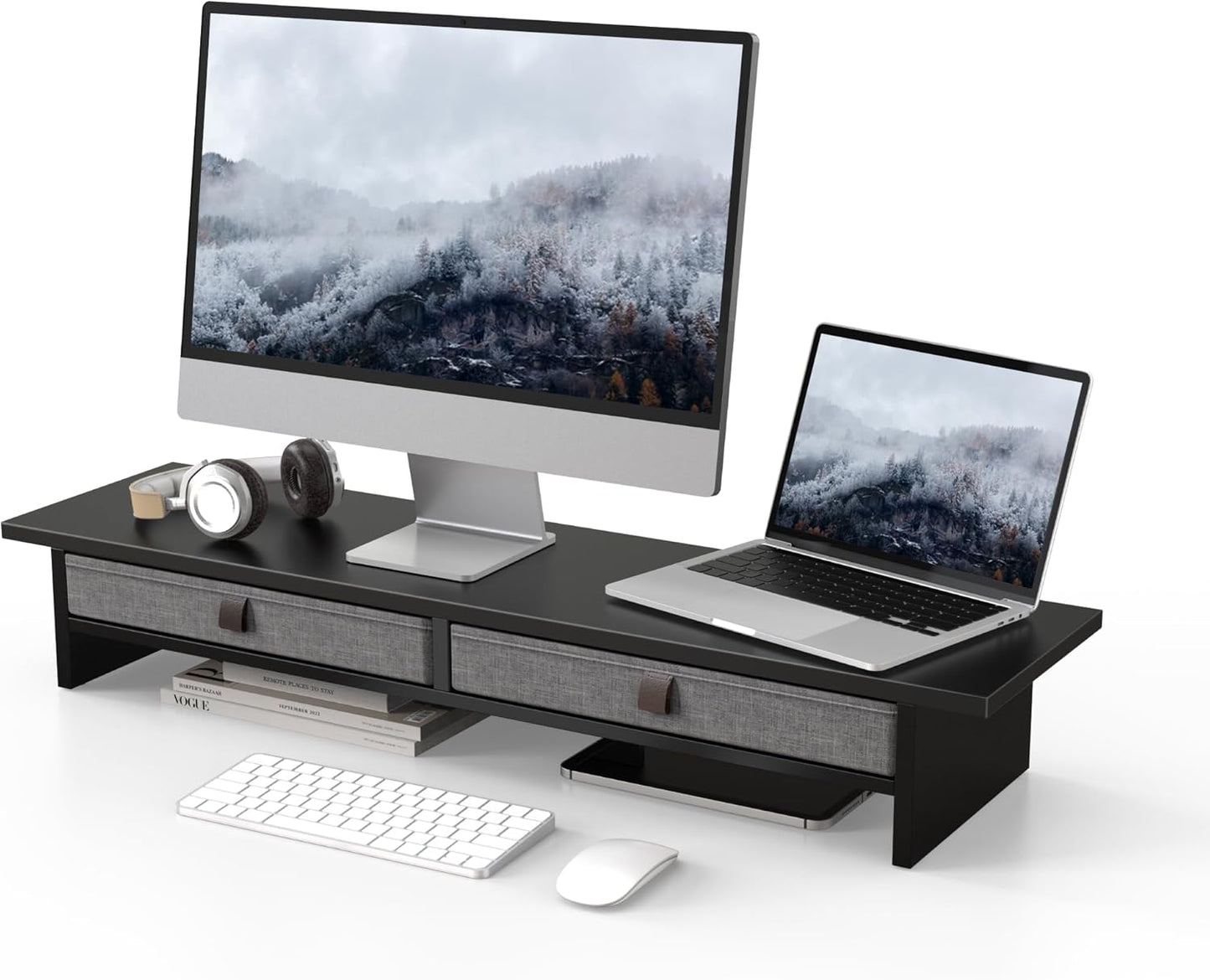 Fenge Monitor Stand with Drawer for Dual Monitors and More