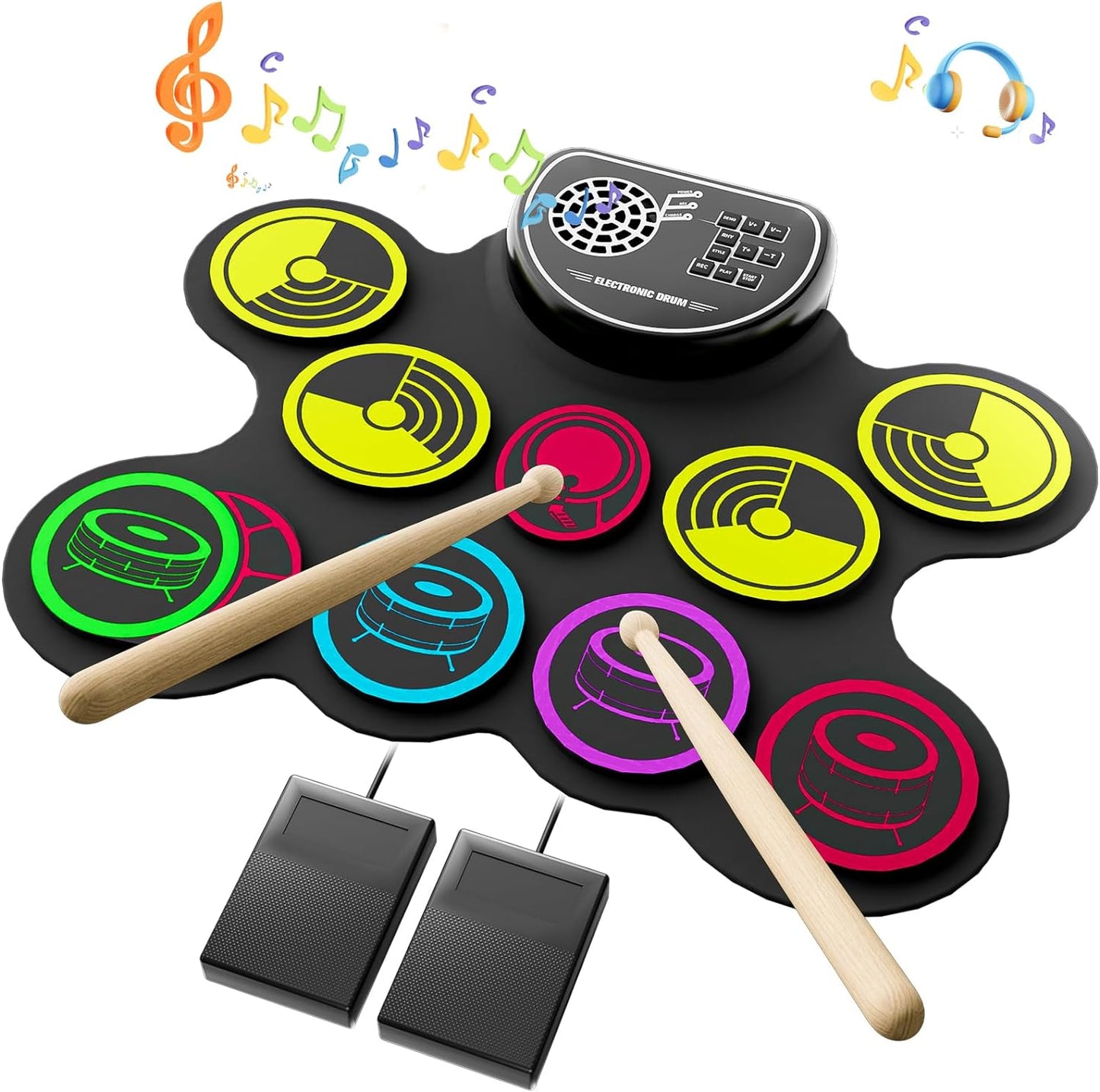 Electronic Drum Set with 10 Pads for Kids - Perfect Gift