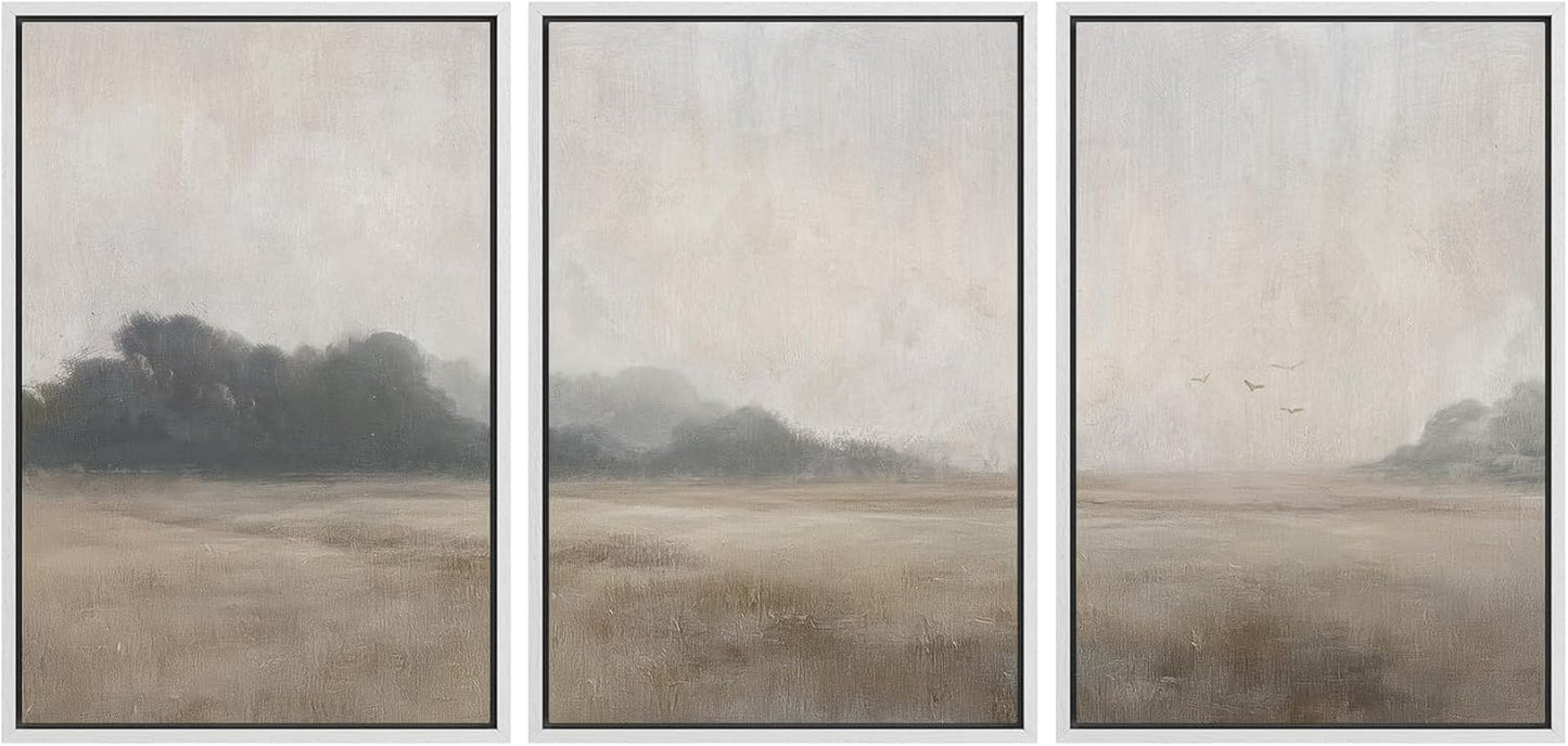 MUDECOR Framed Wall Art Print Set for Serene Meadow Decor