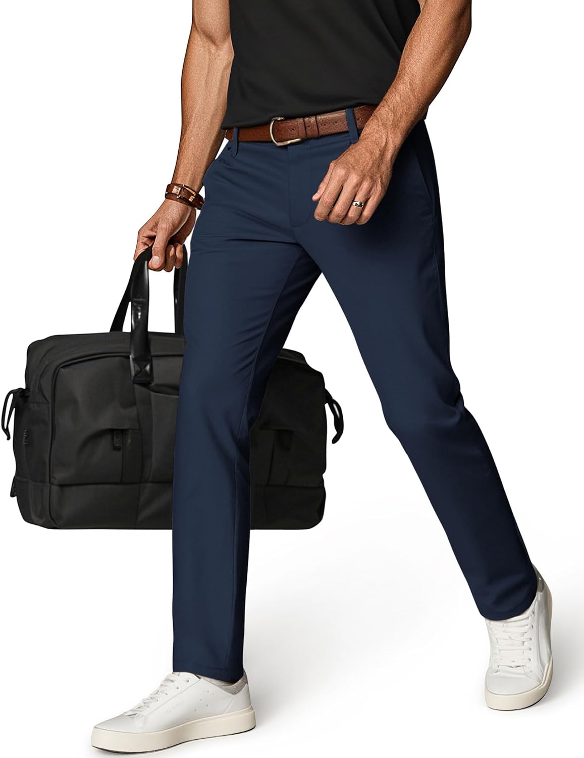 Mens Golf Pants Stretch Work Dress Pant Lightweight Slacks