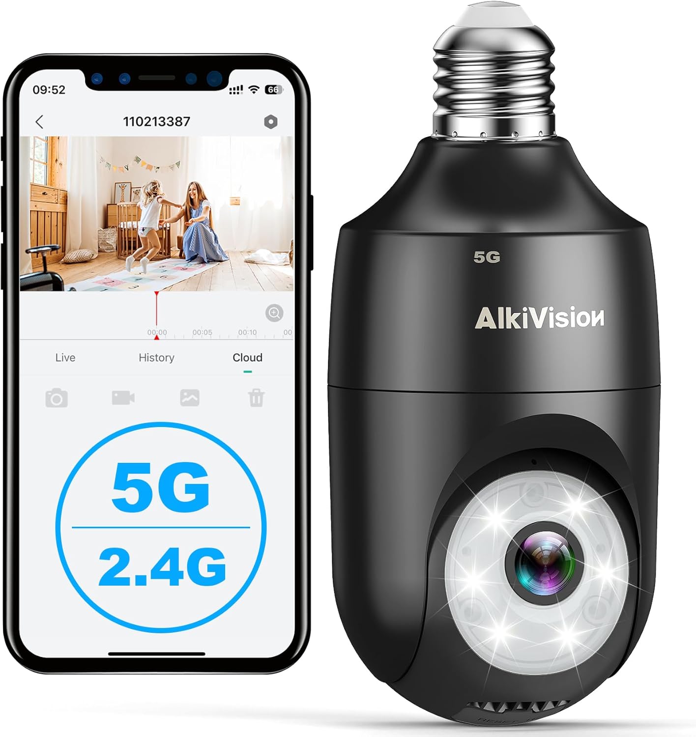 AlkiVision 2K Dual-Band Security Camera - Full-Color Night Vision!