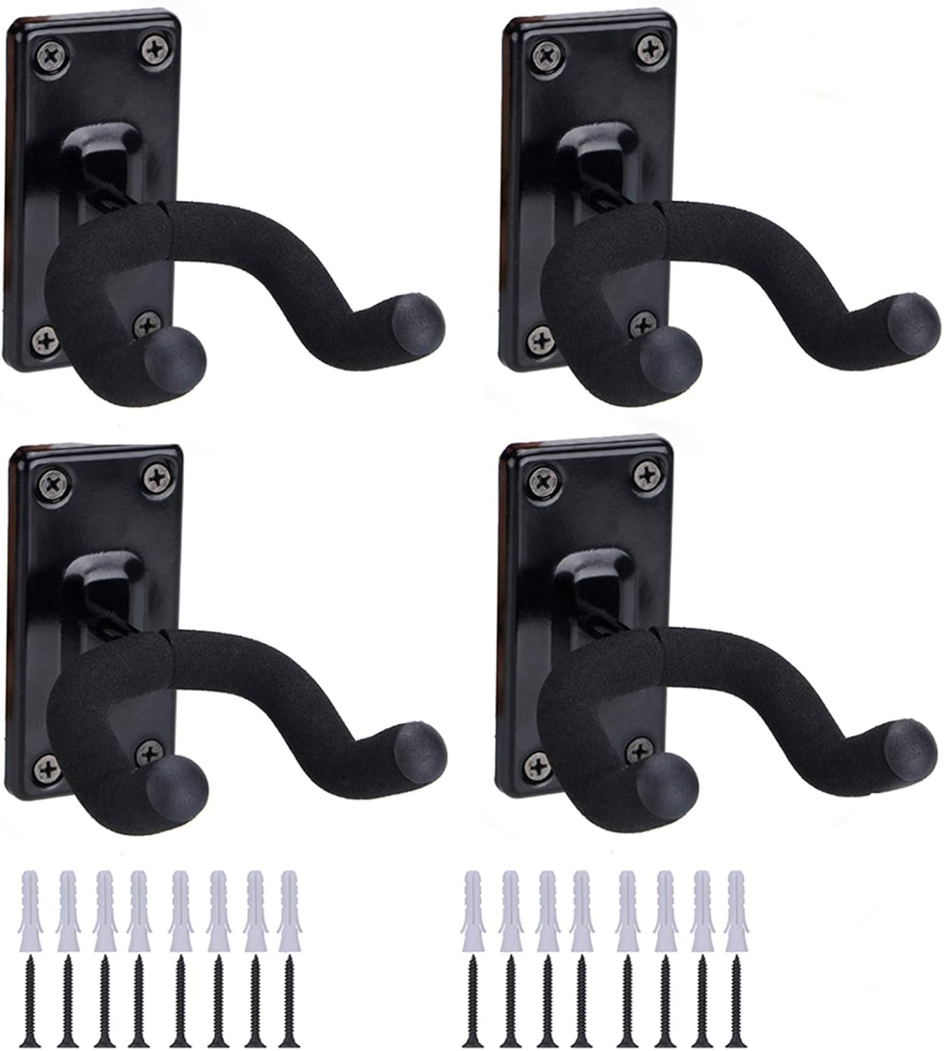 Securely Hang Guitars with Steel Hangers - 4 Pcs