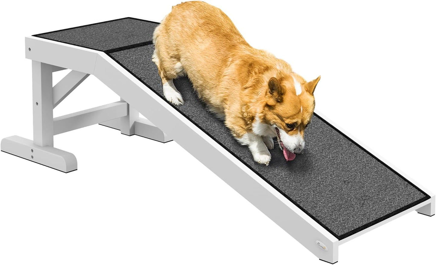 PawHut Dog Ramp for Bed with Non-Slip Carpet and Platform
