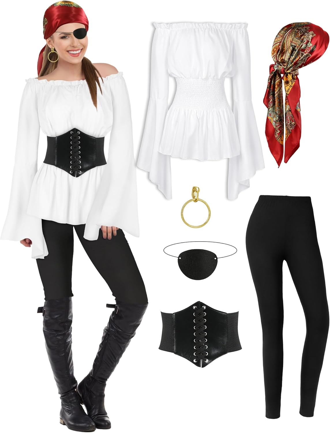 CICOCI Pirate Costume For Women With Accessories For Halloween