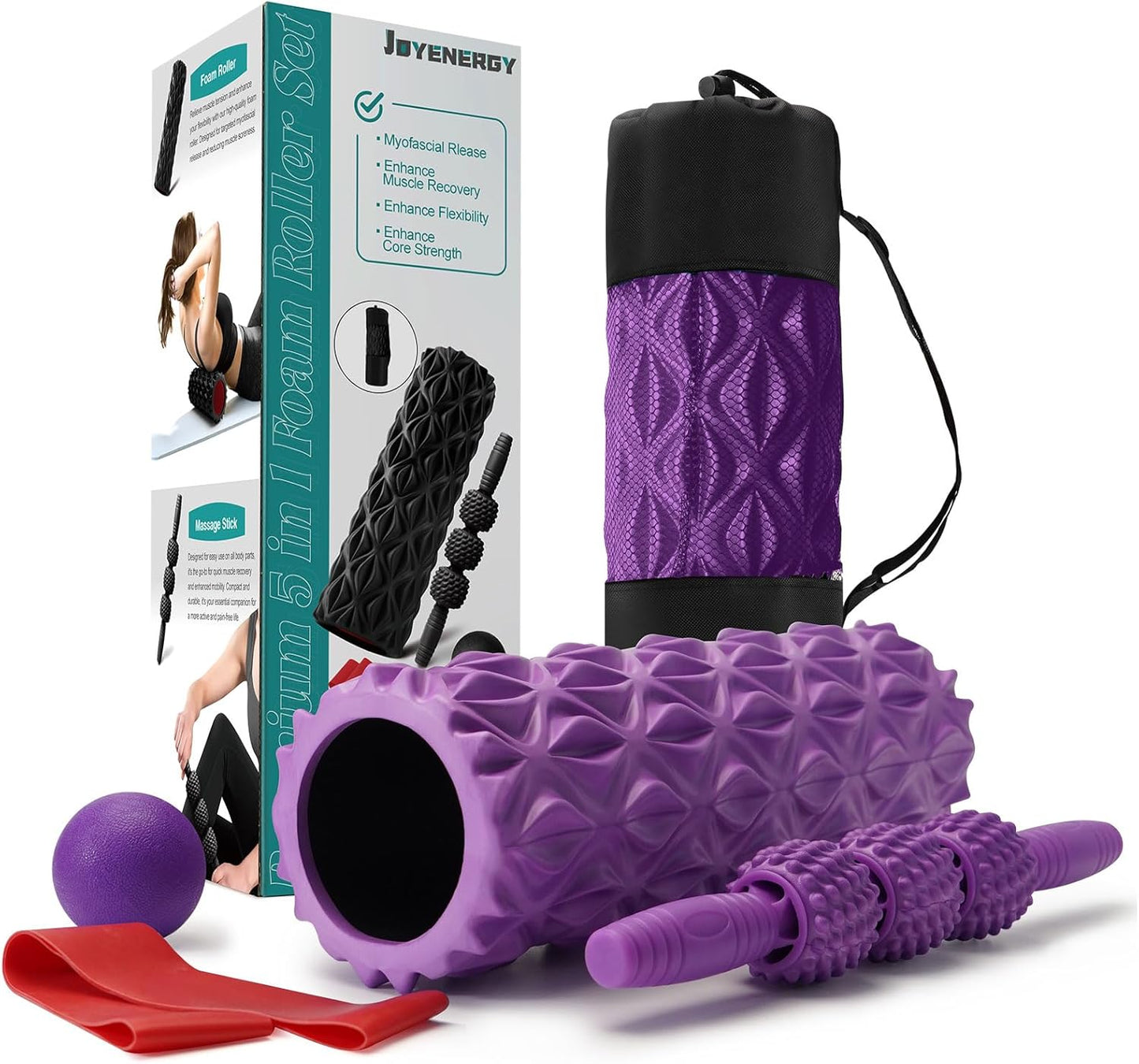 5 in 1 Foam Roller Set for Deep Muscle Massage and Fitness