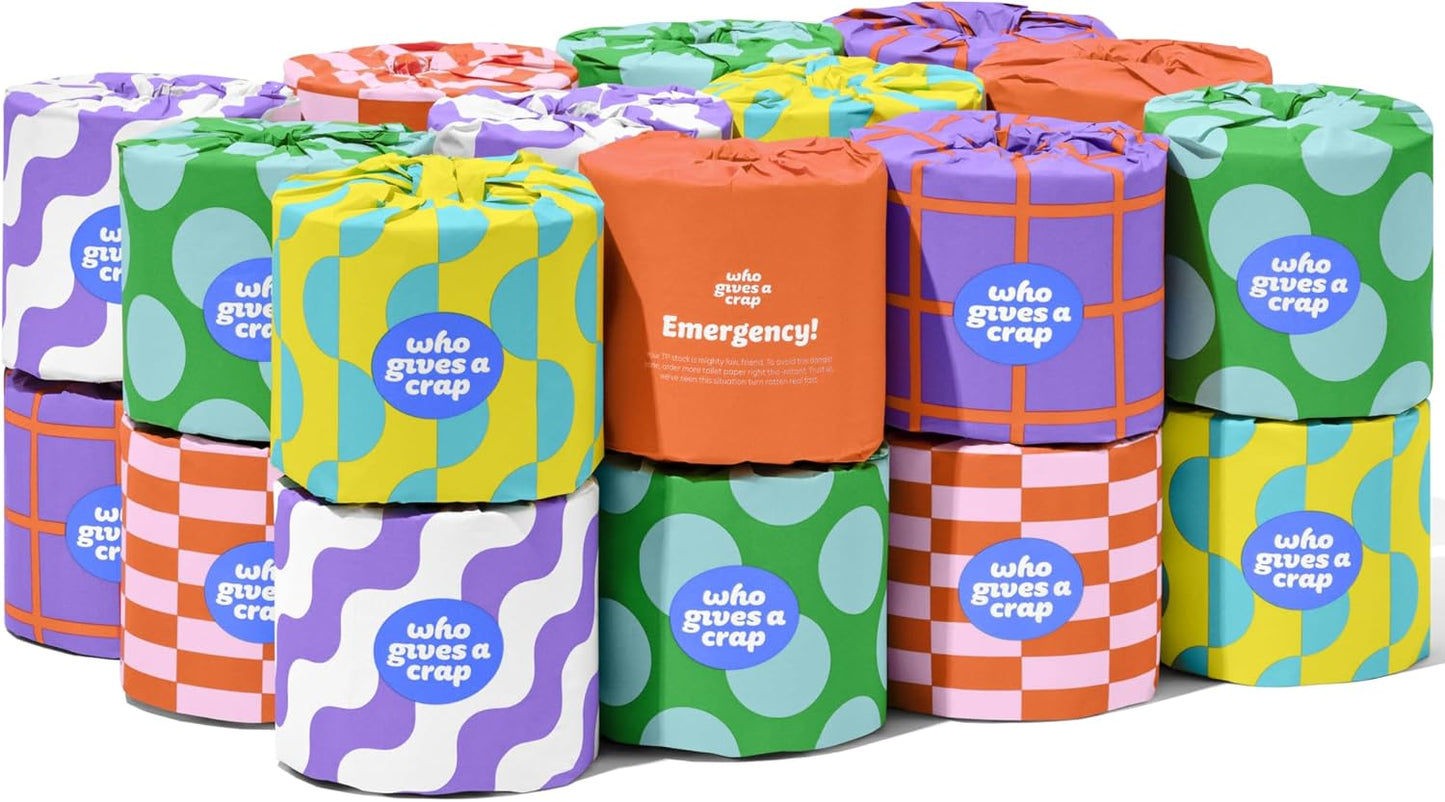 100% Recycled Toilet Paper - Ecofriendly & Soft 24 Rolls