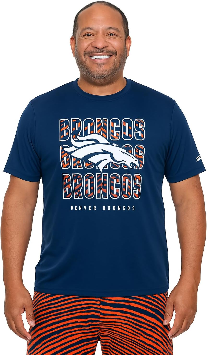 Zubaz NFL Men's Short Sleeve Team Graphic T-Shirt for Fans