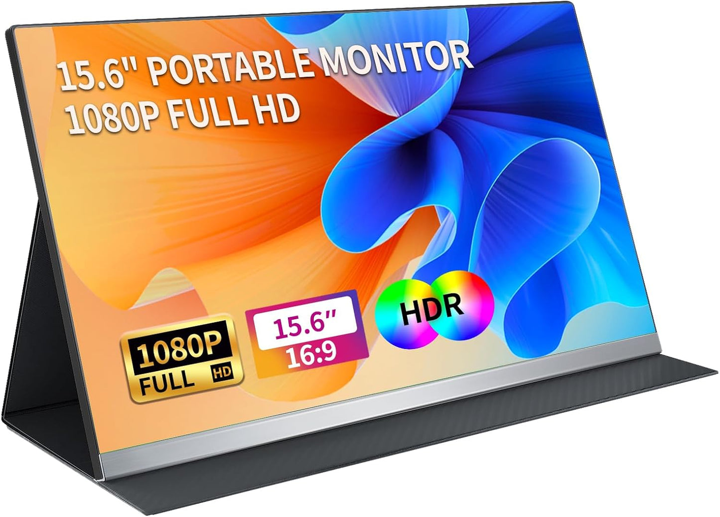 FHD Portable Monitor 15.6'' - HDR Plug & Play, Multi-Device Compatibility, Ultra-Thin Design