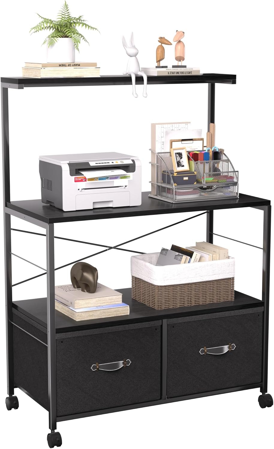 VECELO Black Mobile File Cabinet - Organize Office Folders