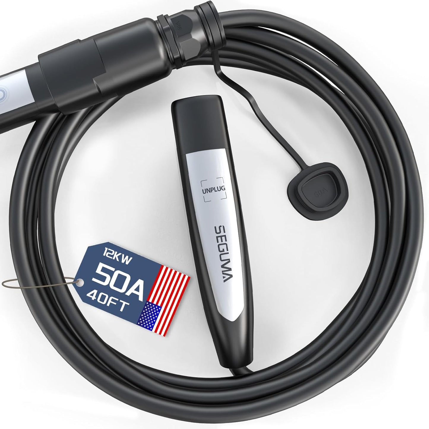 EV Charger Extension Cable for Tesla - 50Amp 40ft NACS Plug