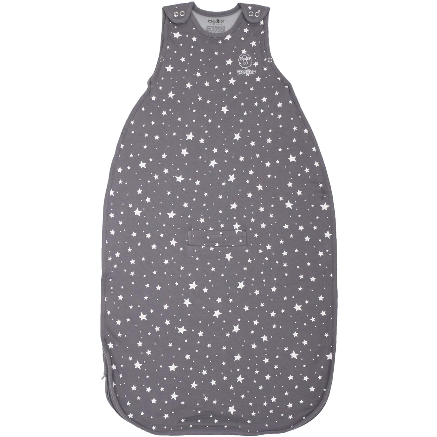 Woolino Toddler Sleeping Sack for All Seasons, Star Gray