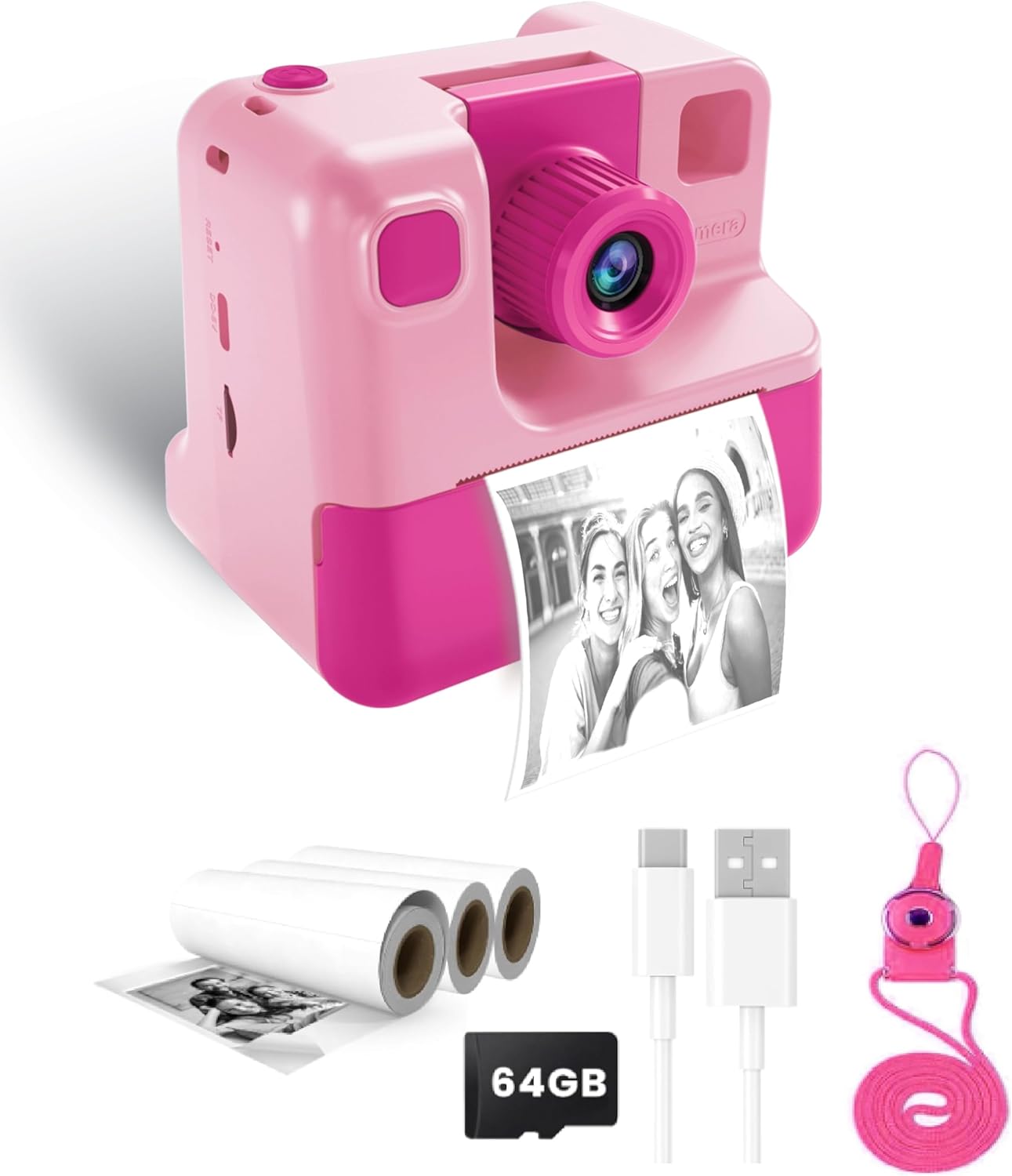 Kids Instant Print Camera with 32GB SD Card