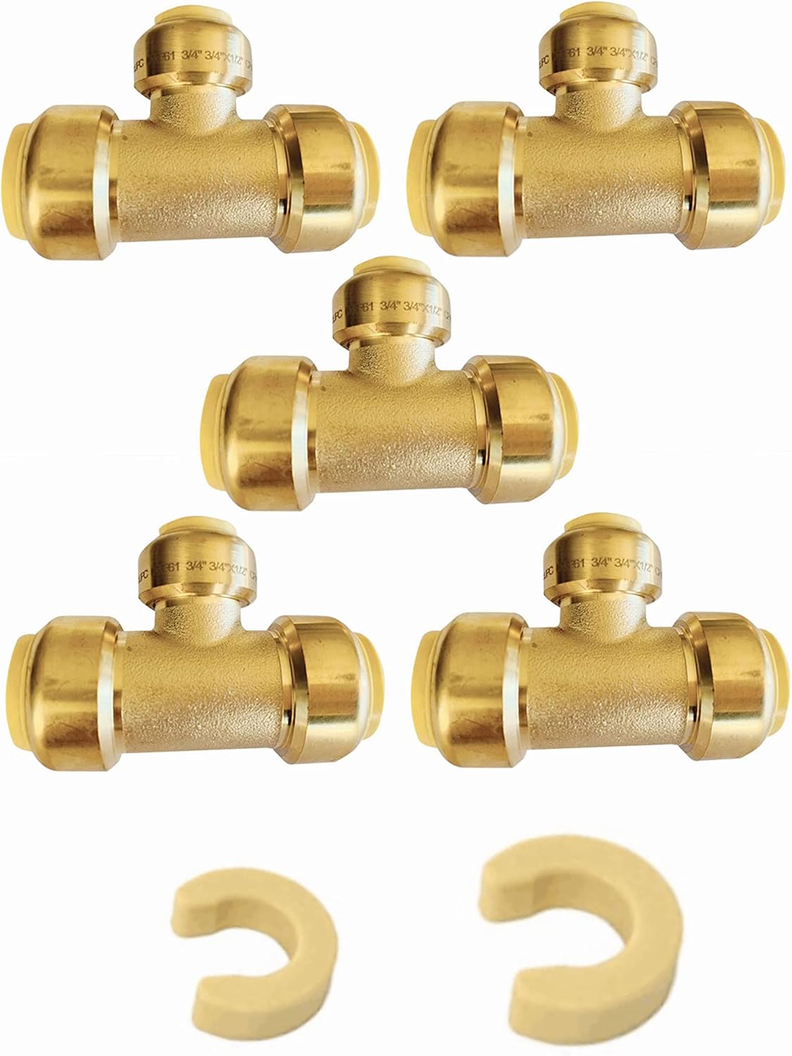 EFIELD 3/4in Tee Push-Fit Fitting for Pex and Copper Pipes