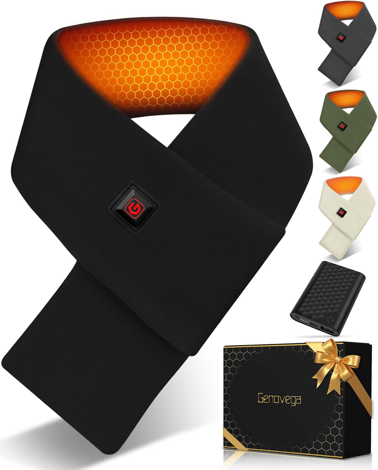 Genovega Heated Scarf with 6000mAh Battery for Winter Warmth