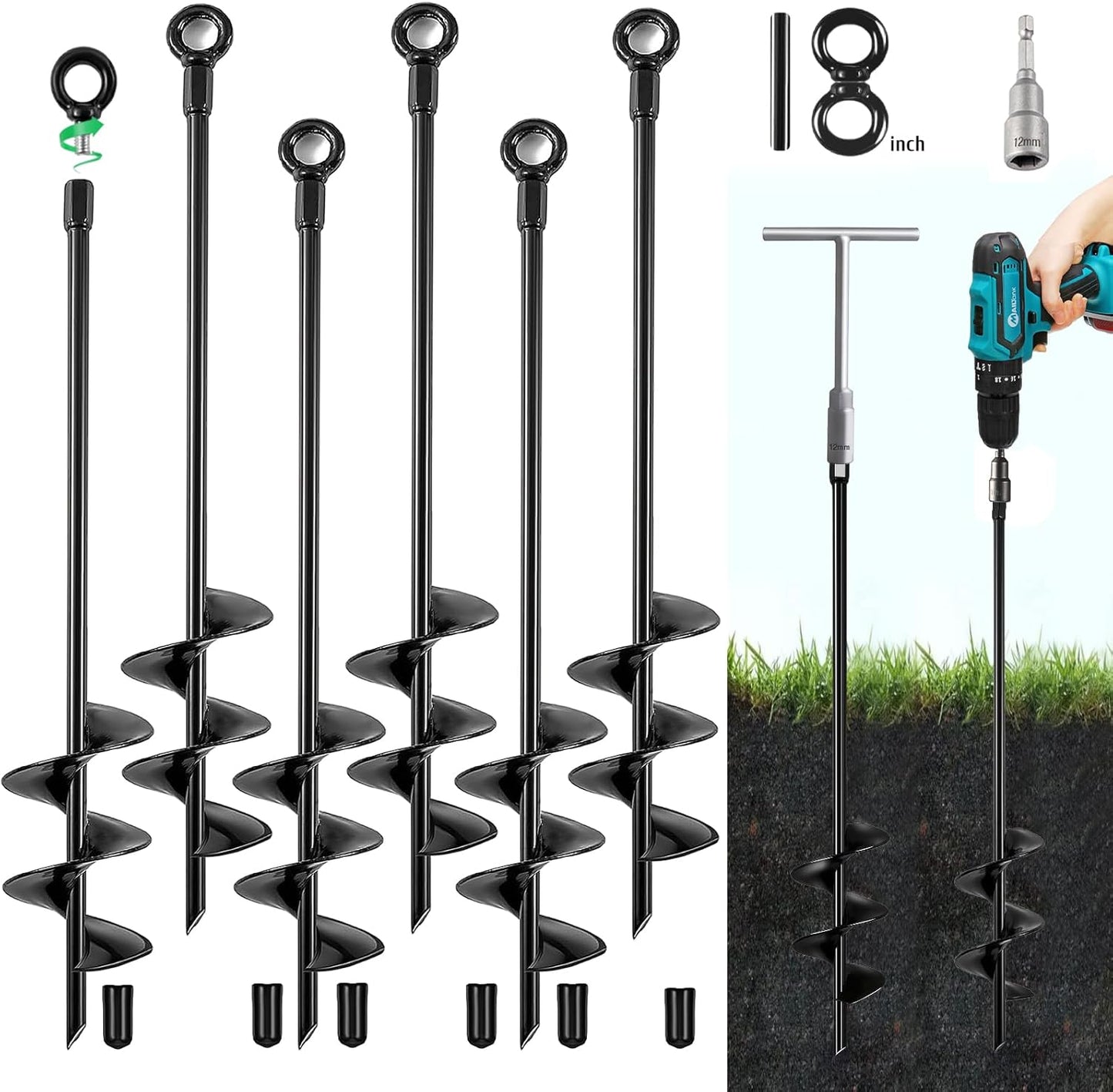 18 Inch Heavy Duty Ground Anchors for Secure Outdoor Stability
