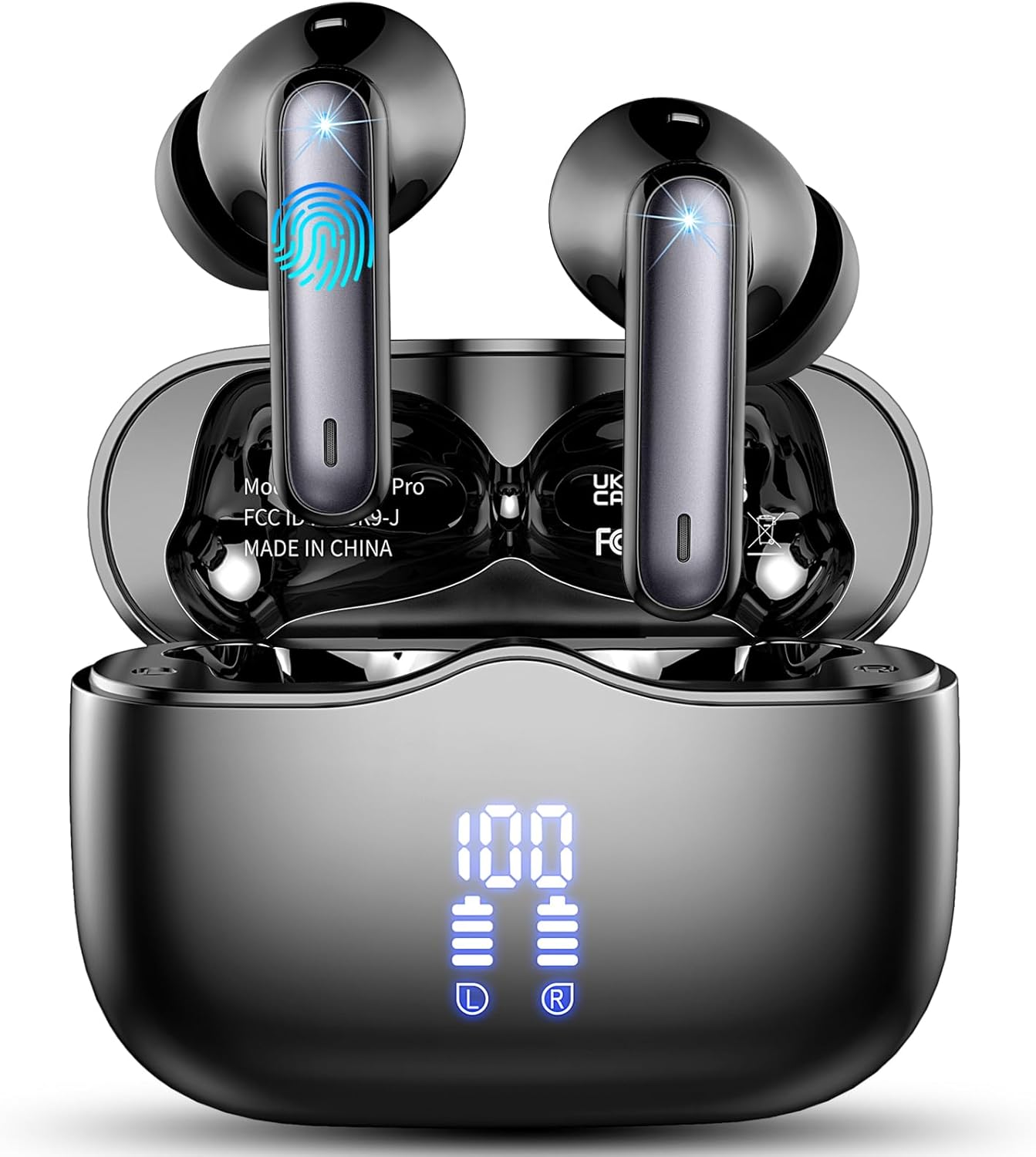 HiFi Stereo Wireless Earbuds, 40H Playtime, Noise Cancelling Mic