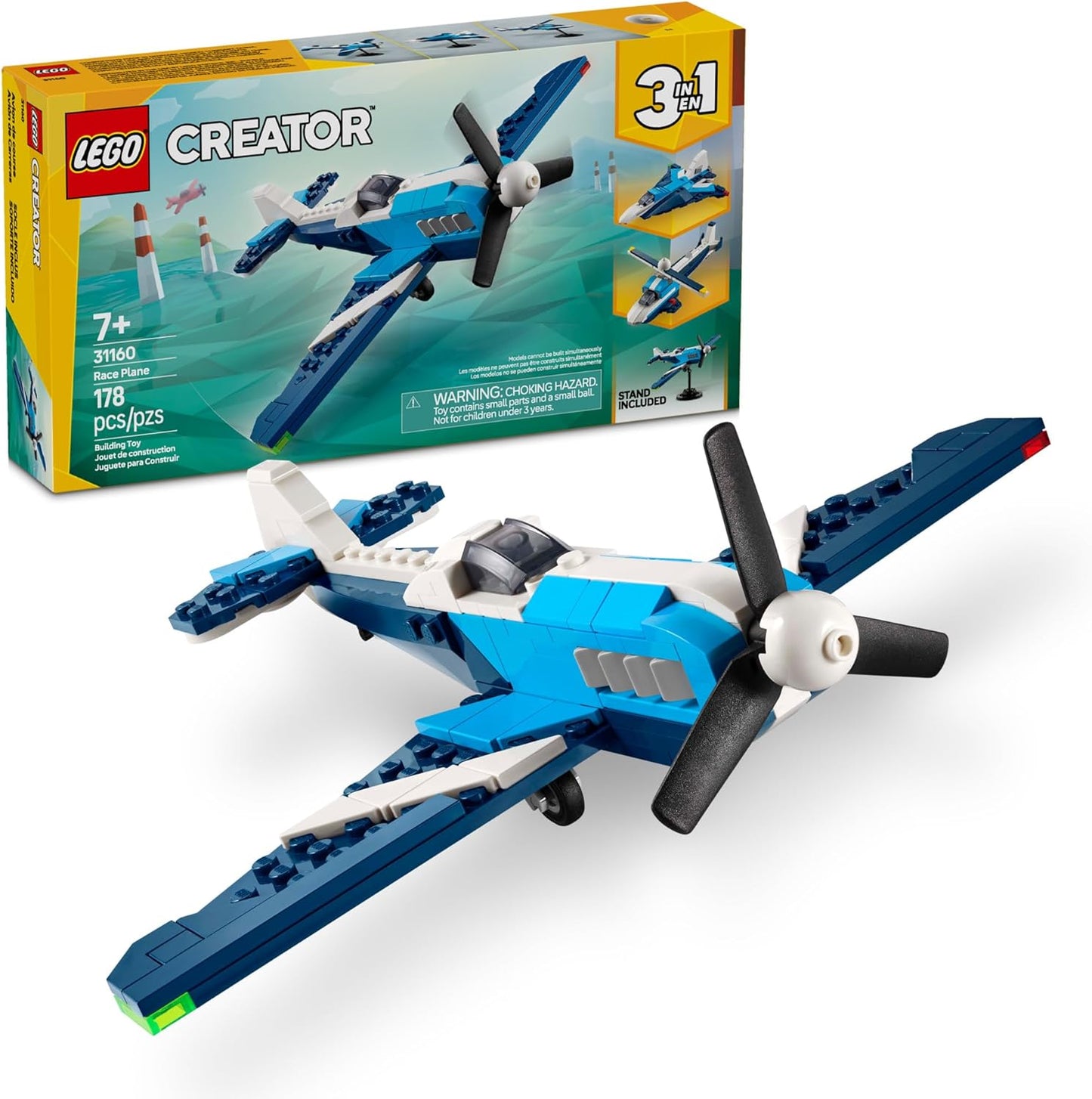 LEGO 3-in-1 Aircraft Race Toy - Build Airplane, Fighter Jet, or Helicopter!