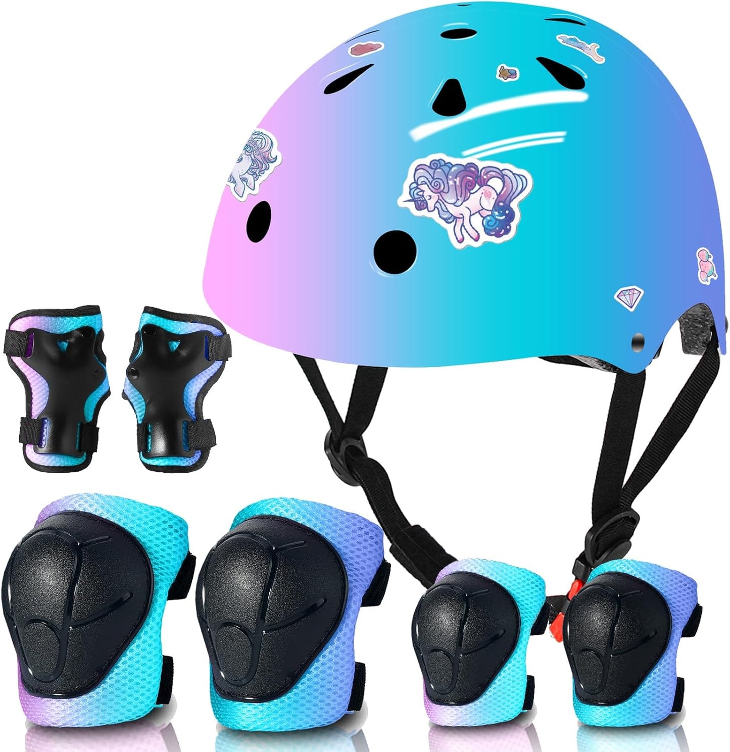 Adjustable Kids Toddler Helmet with Protective Gear Set