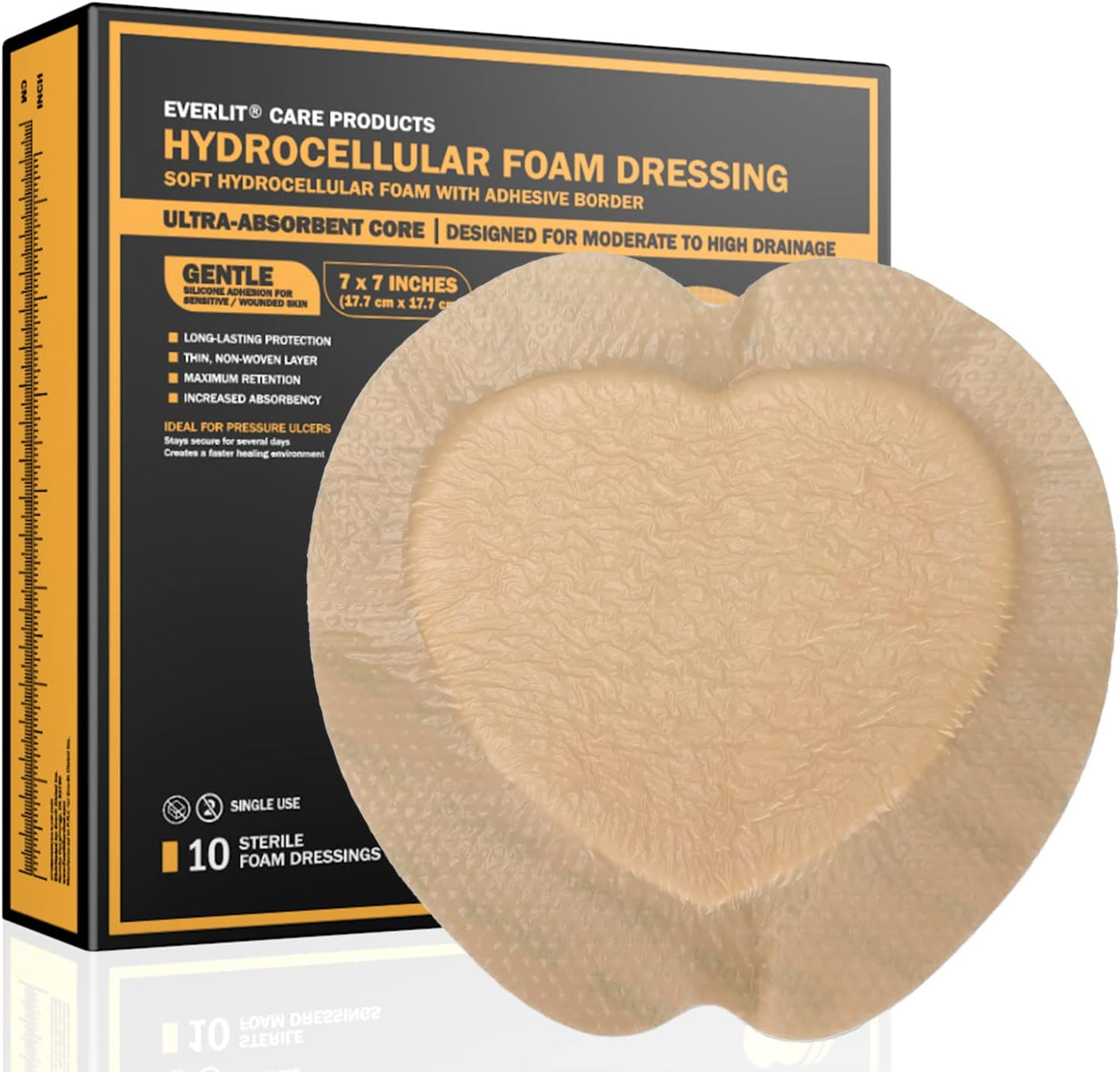 EVERLIT Sacrum Silicone Foam Dressing for Effective Wound Care