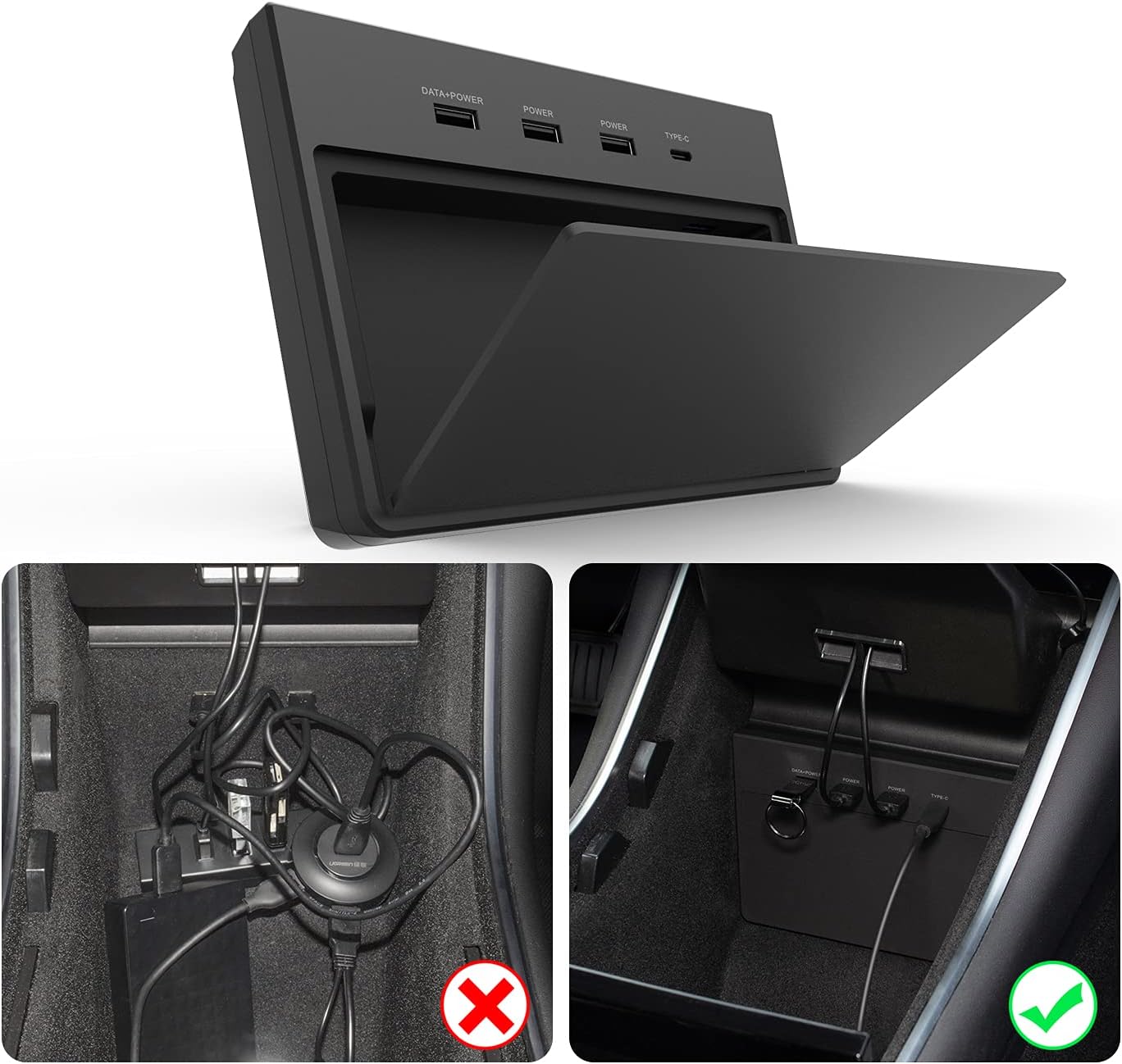 TAPTES USB Hub 5 in 1 Ports for Tesla Model 3 Before June 2020