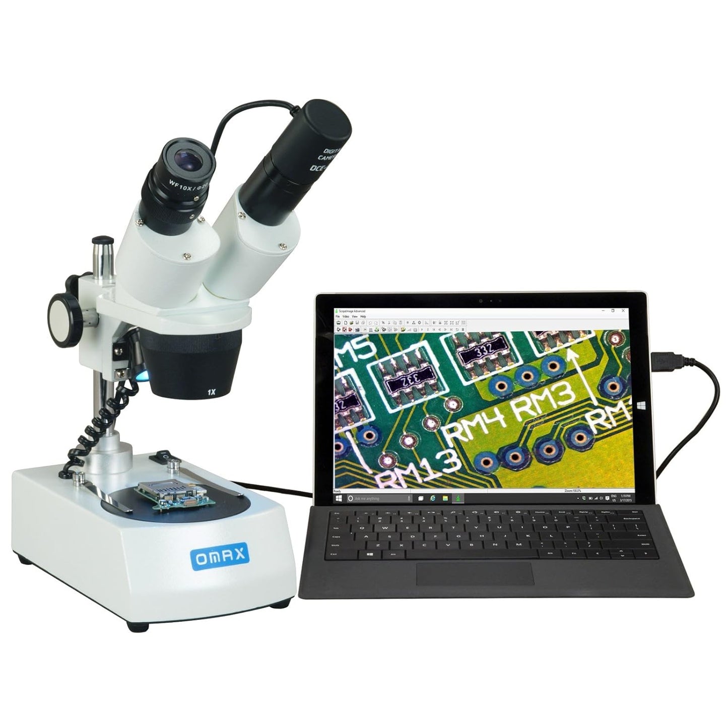 OMAX Cordless Binocular Stereo Microscope with Dual LED Lights