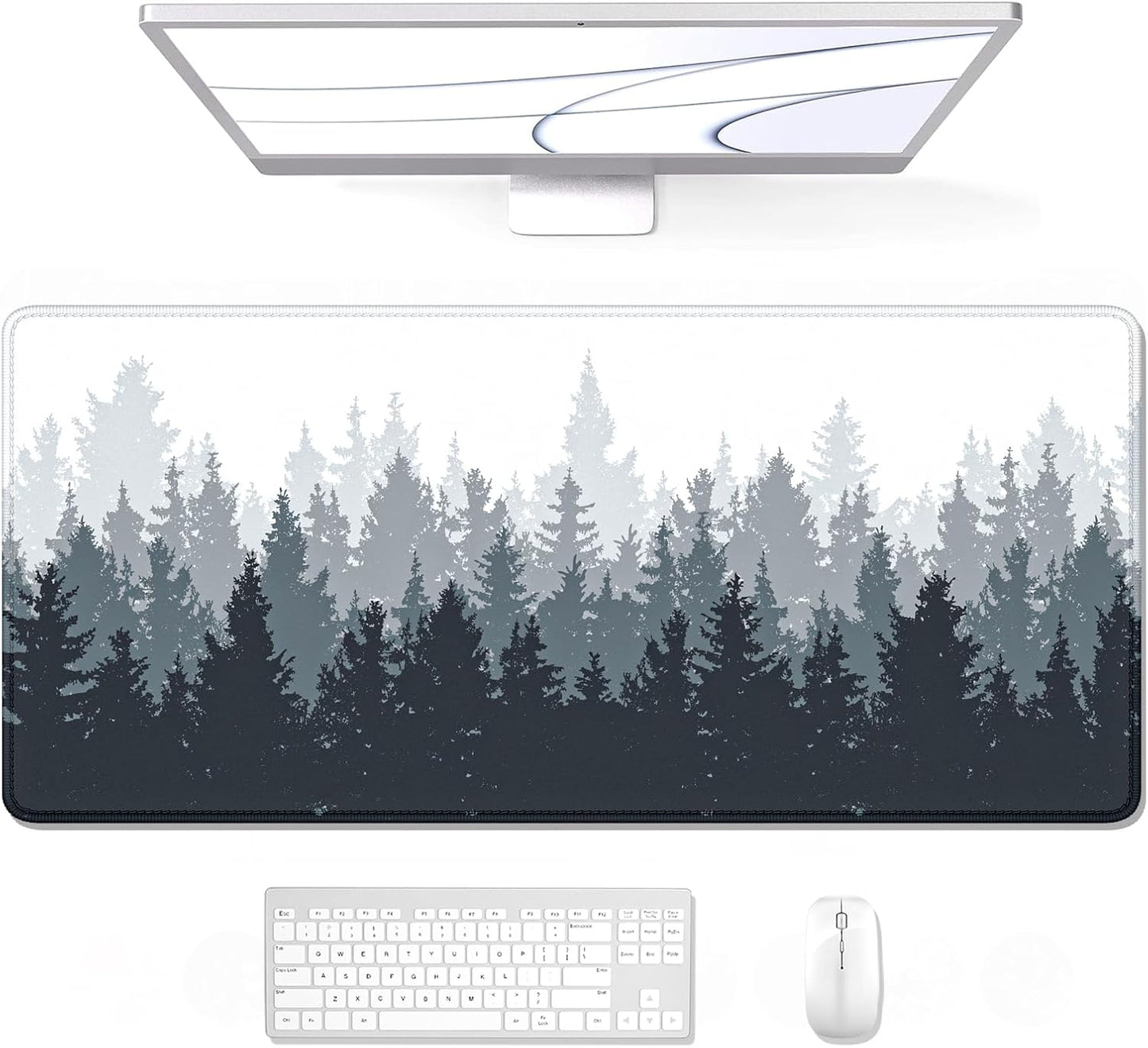 XXL Gaming Mousepad: Ink Misty Forest Design