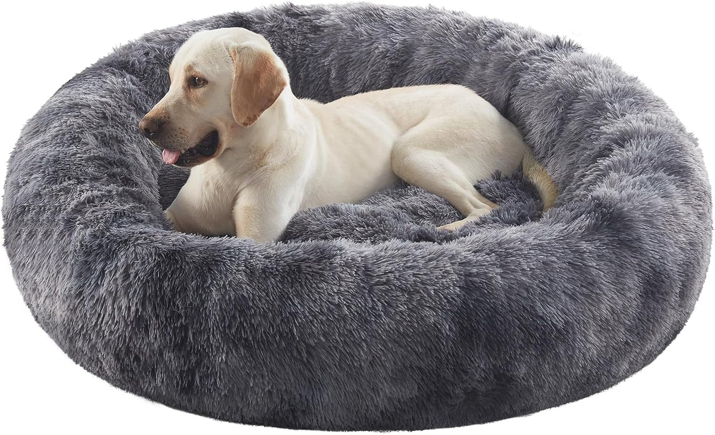 Calming Donut Dog Bed for Extra Large Dogs, Fluffy & Stylish