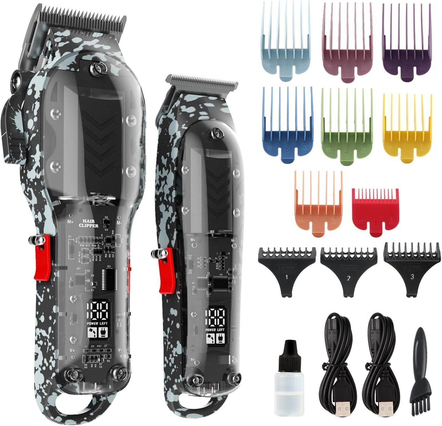 Professional Hair Clippers for Men with Ergonomic Design and LED
