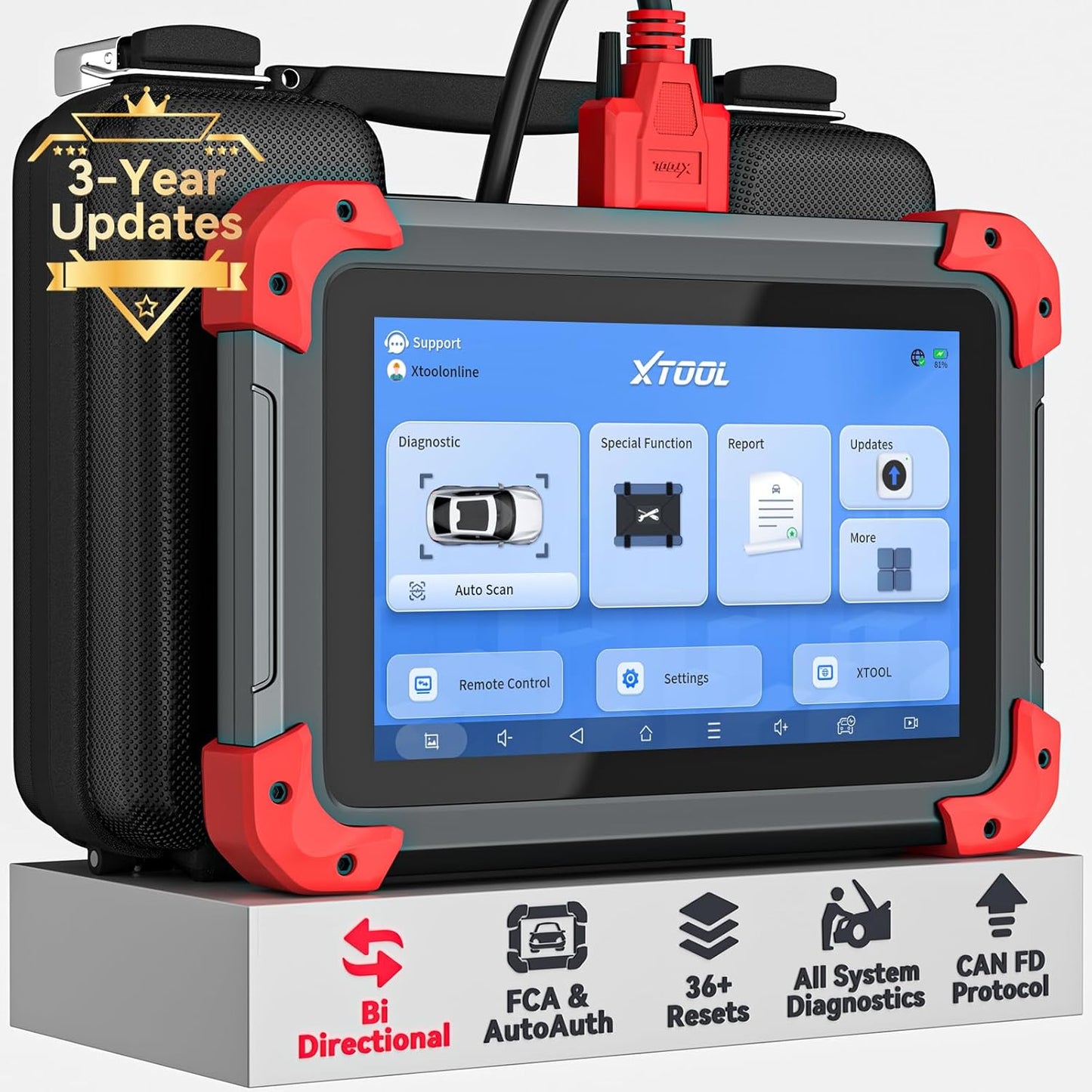XTOOL D7 Bidirectional OBD2 Scanner with ECU Coding & More