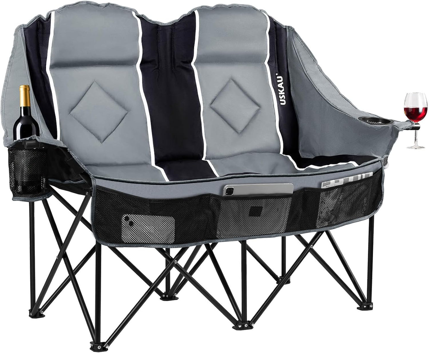 Double Camping Chair for Adults - Oversized Loveseat for Two