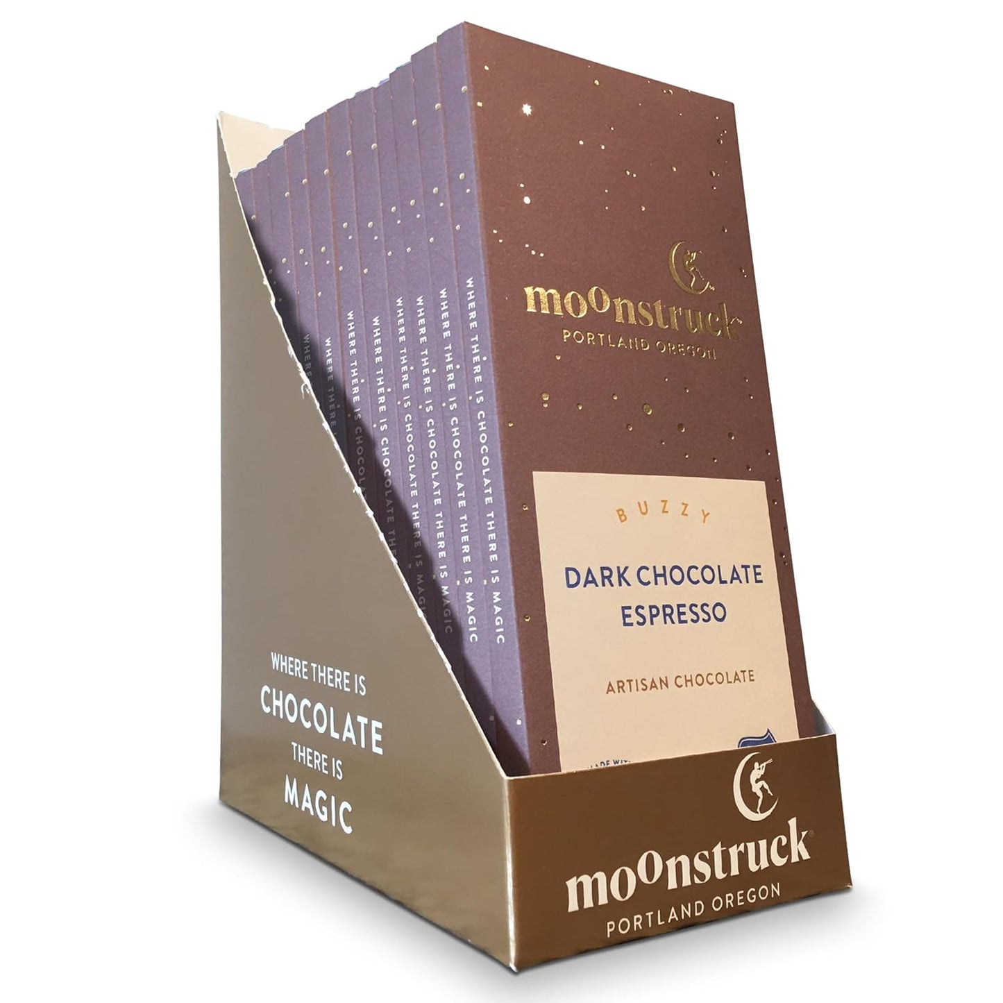Moonstruck Dark Chocolate Espresso Bean Bar - 12 Pack Treats