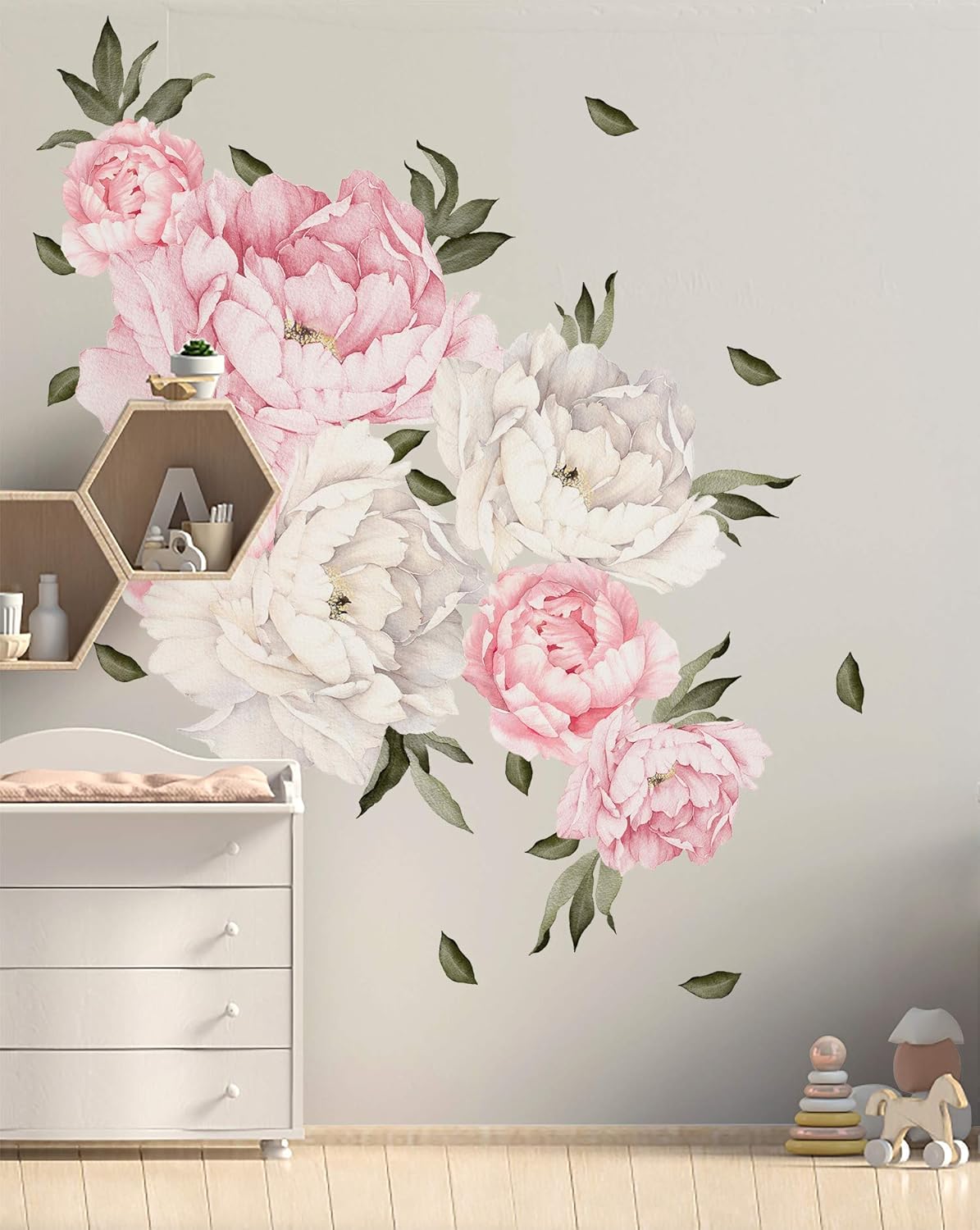 Murwall Pink Peonies Floral Wall Decals for Stunning Decor