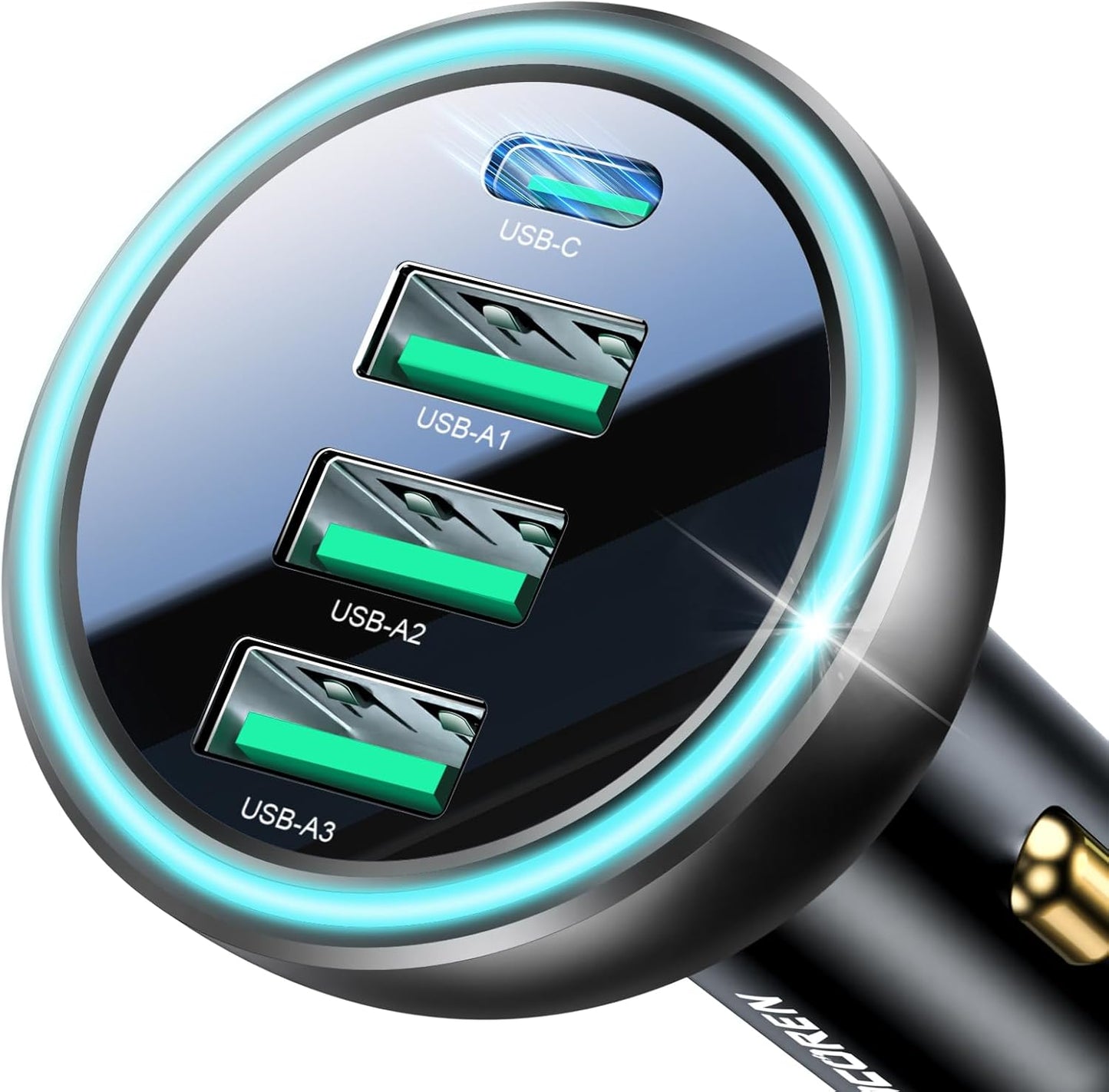 Super Fast Charging 4-Port Car Charger by Rocoren