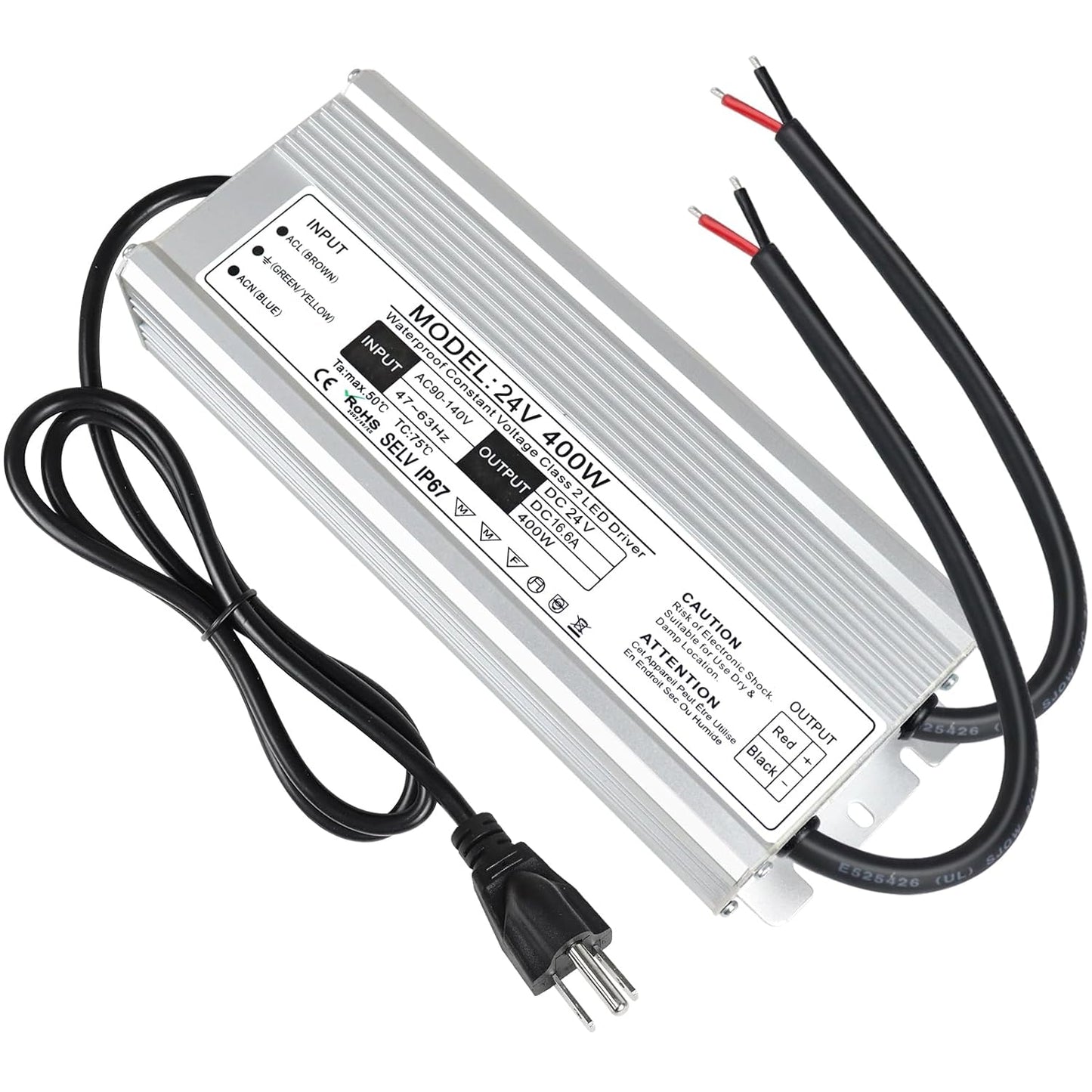 LightingWill LED Driver 400 Watts Waterproof Power Supply Adapter