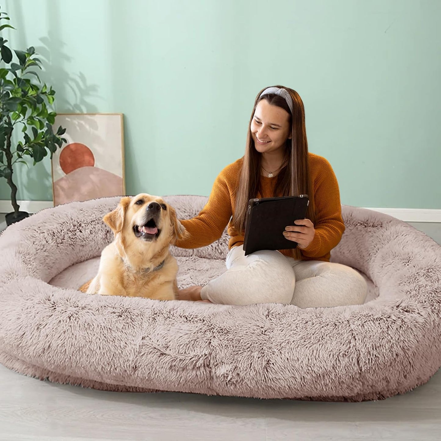 JOLLYVOGUE Human Dog Bed for Adults and Pets - Ultimate Comfort