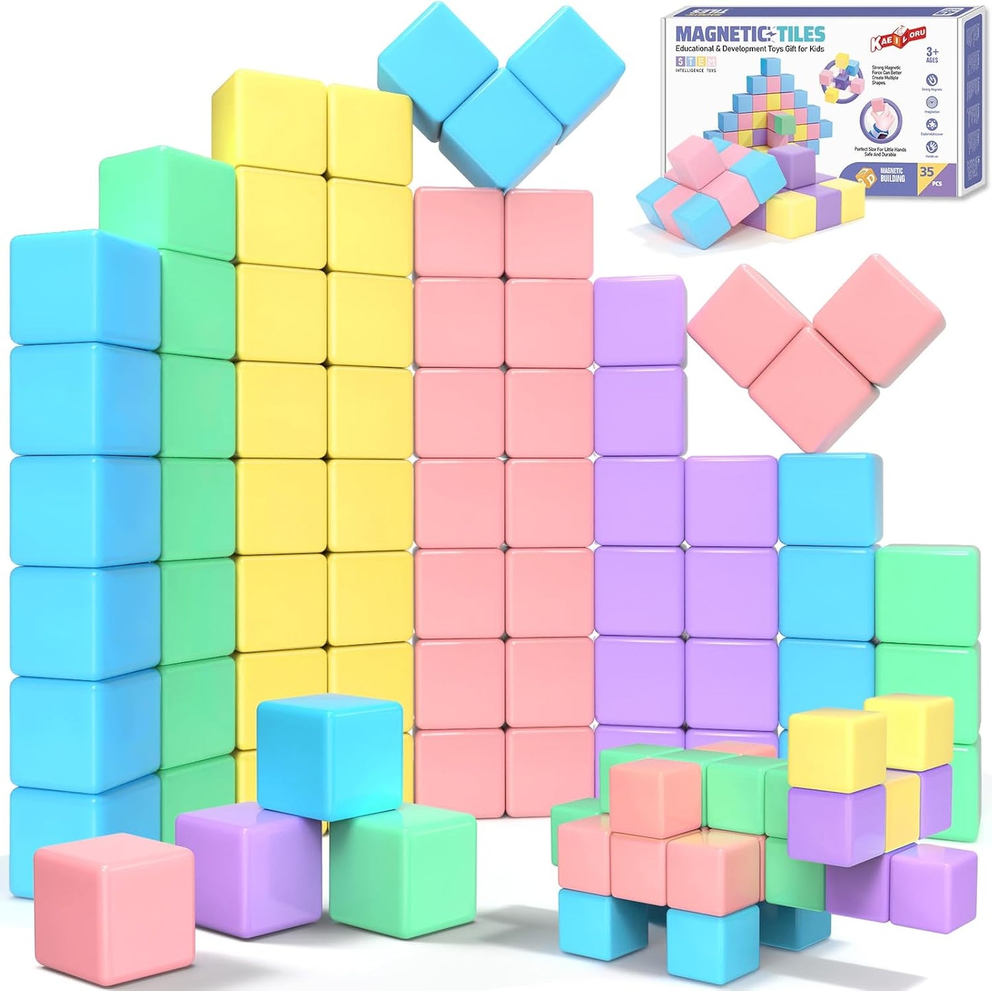 35PCS Magnetic Building Blocks - STEM Toy for Toddlers 1-3 - Creative Learning Fun!