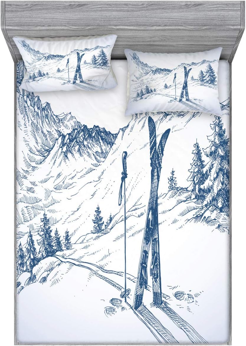 Cozy Ski-Inspired Bedding Set, Queen Size